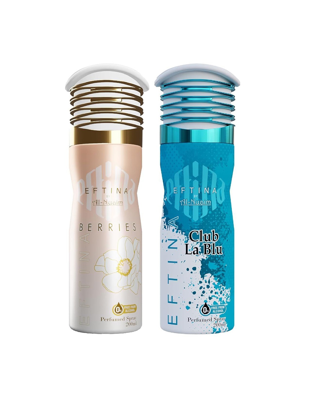 

Al-Nuaim Set Of 2 Berries & Club La Blu Alcohol-Free Long Lasting Deodorant - 200 ml each, Blue