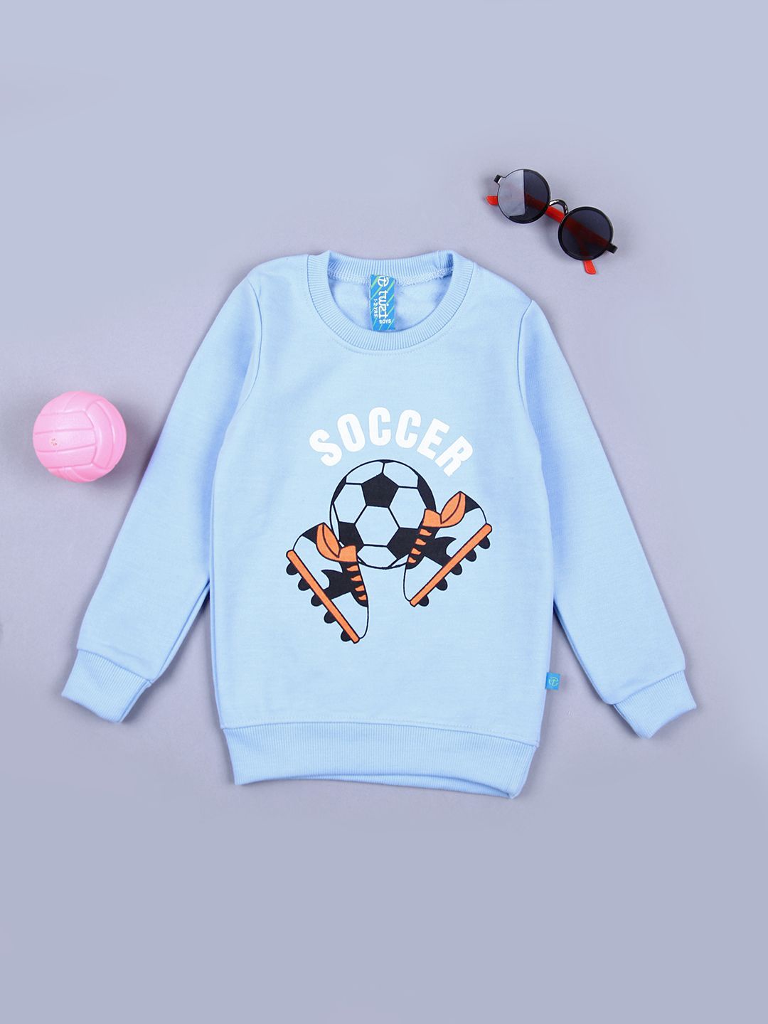 

V-Mart Boys Printed Cotton Round Neck Sweatshirt, Blue