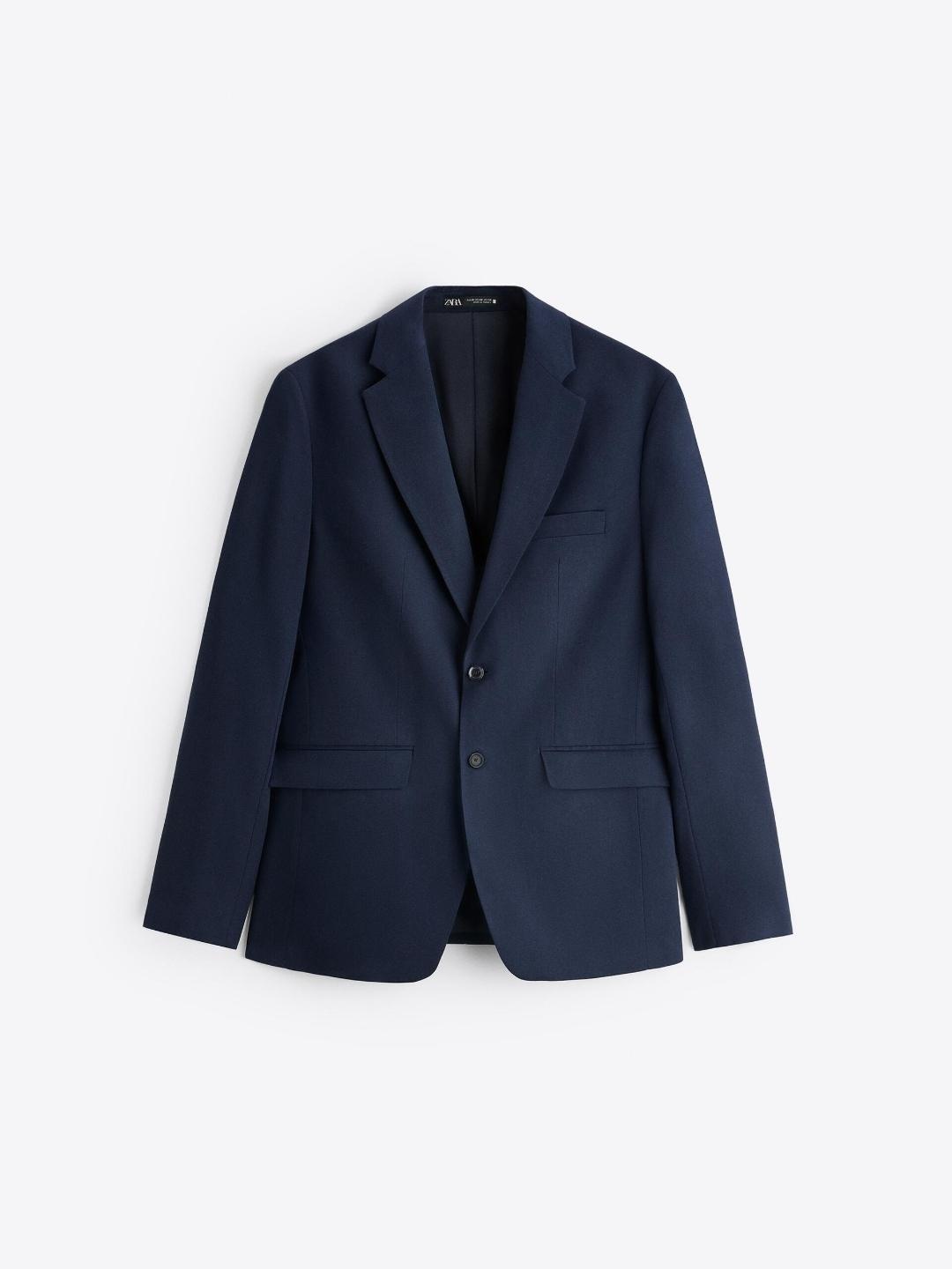 

ZARA Men Navy Blue Blazers