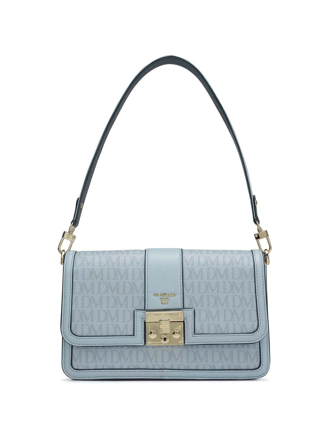 

Da Milano Women Textured Structured Leather Shoulder Bag, Blue