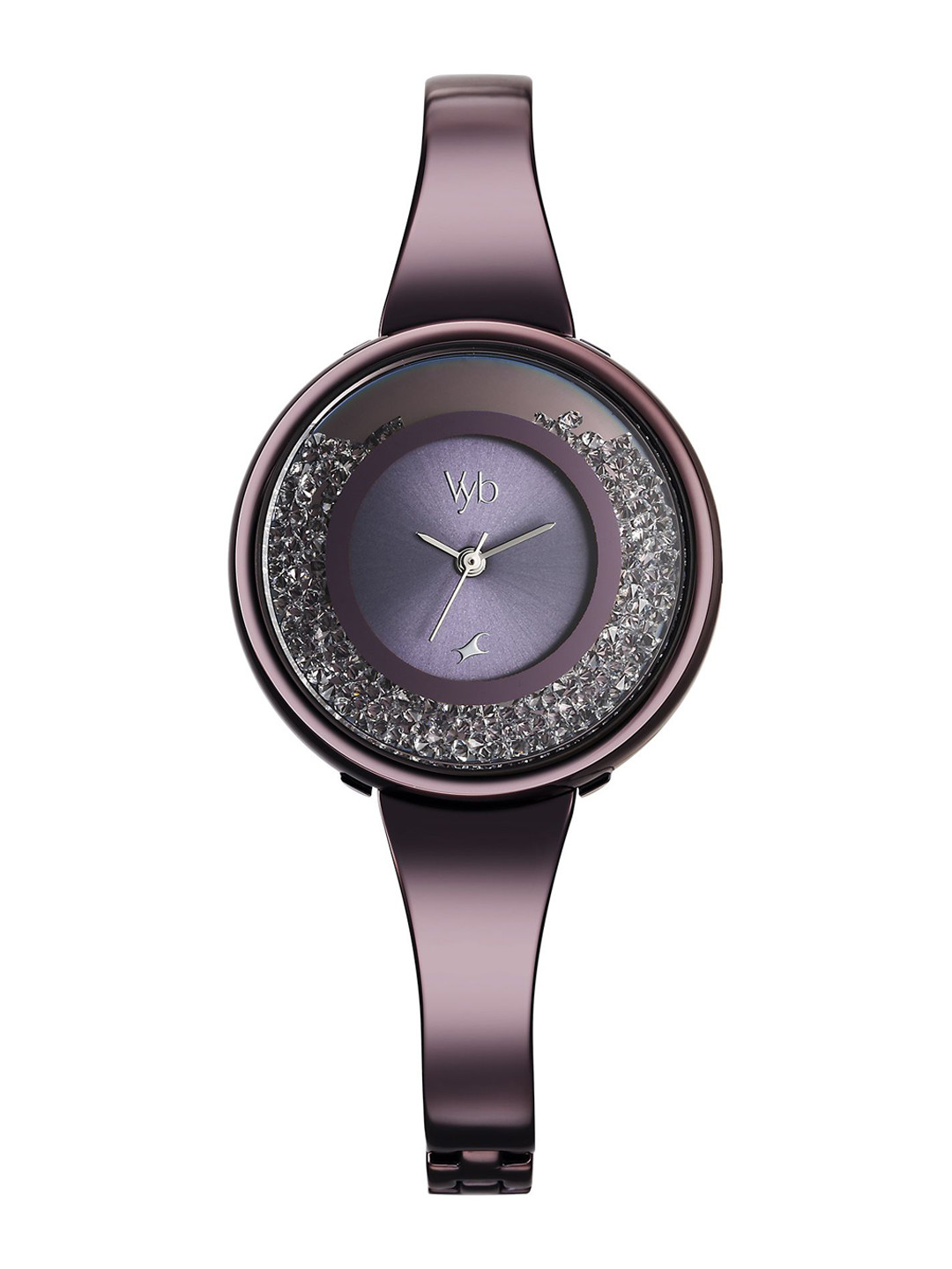 

Fastrack Women Embellished Dial & Bracelet Style Straps Analogue Watch FV60028QM01W, Purple