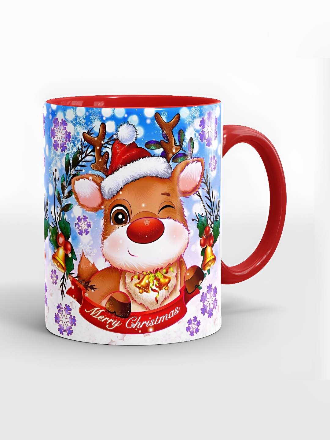 

SUBLIKRAFT White & Blue Printed Ceramic Glossy Mug 330 ml