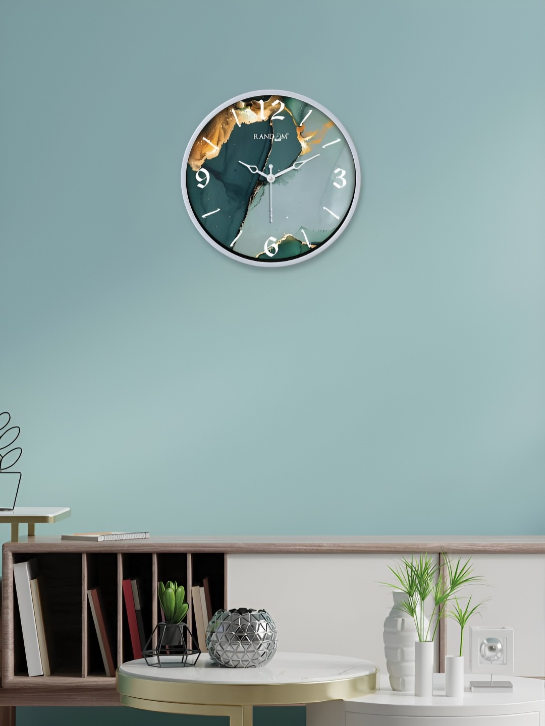 

Aura Green & Beige Printed Contemporary Analogue Wall Clock