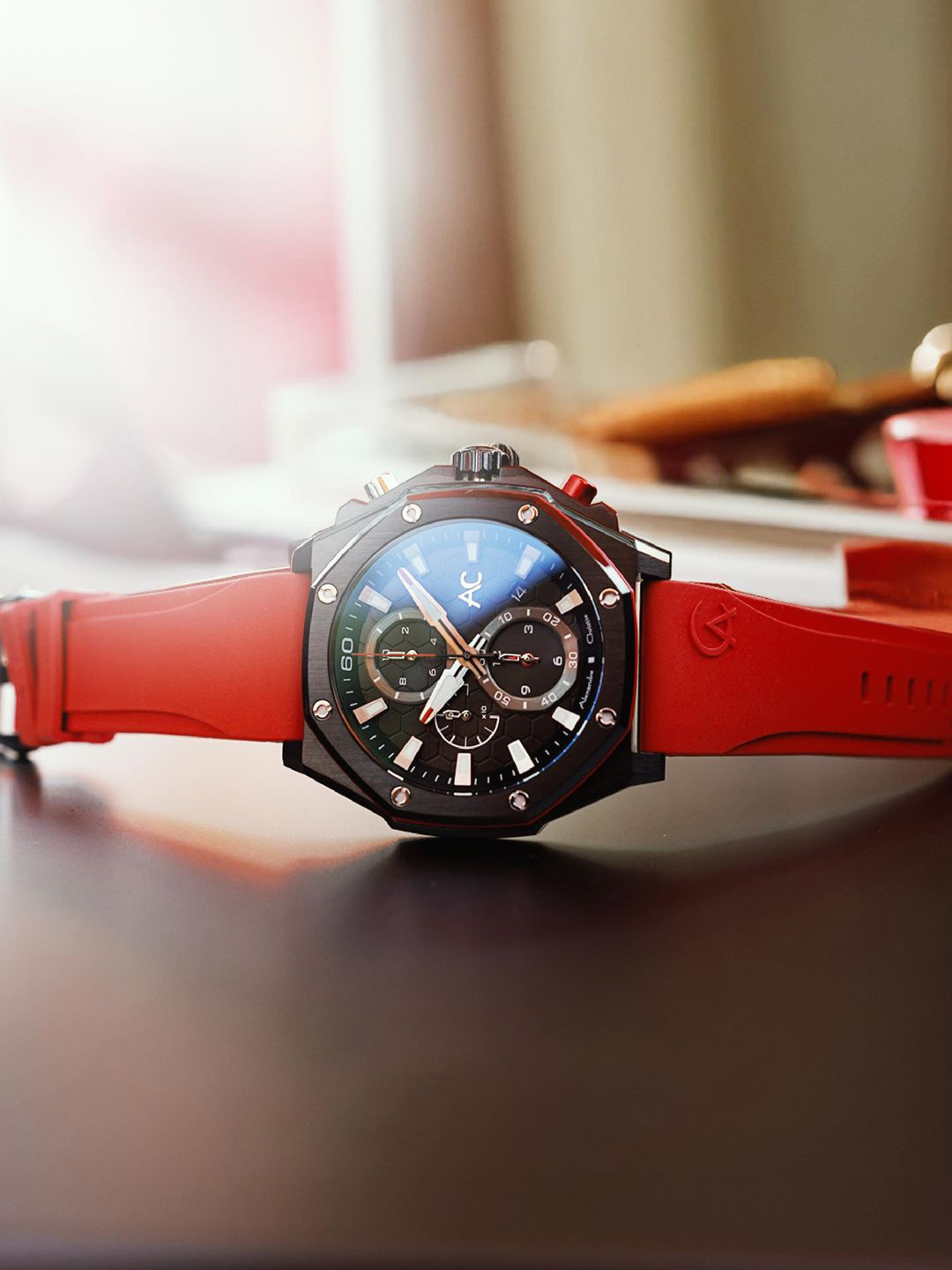 

Alexandre Christie Men Dial & Straps Analogue Watch 9601GCRIPBARE, Red