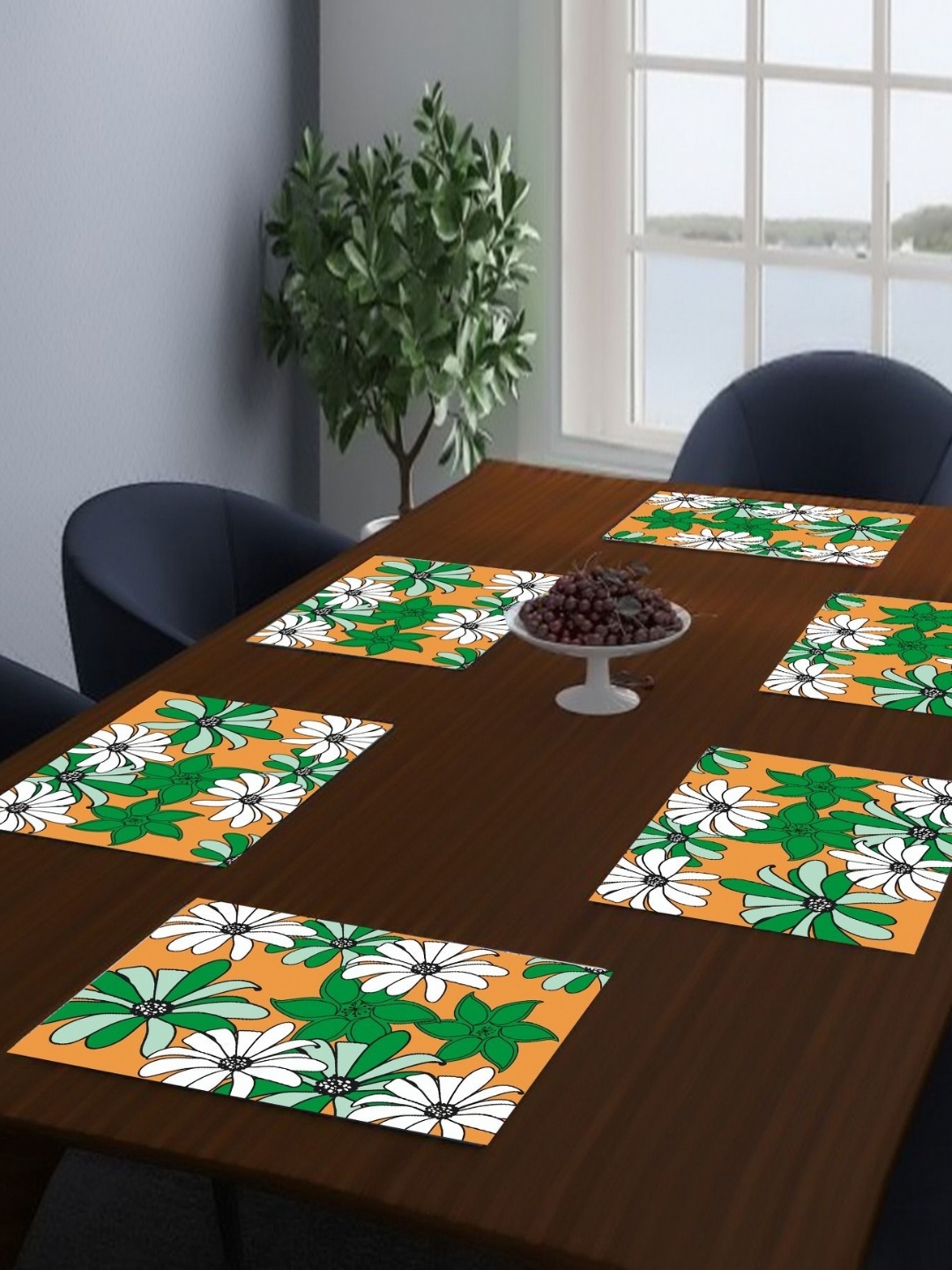 

LooMantha Yellow & Green 6 Pieces Rectangle Shaped Printed Table Placemats