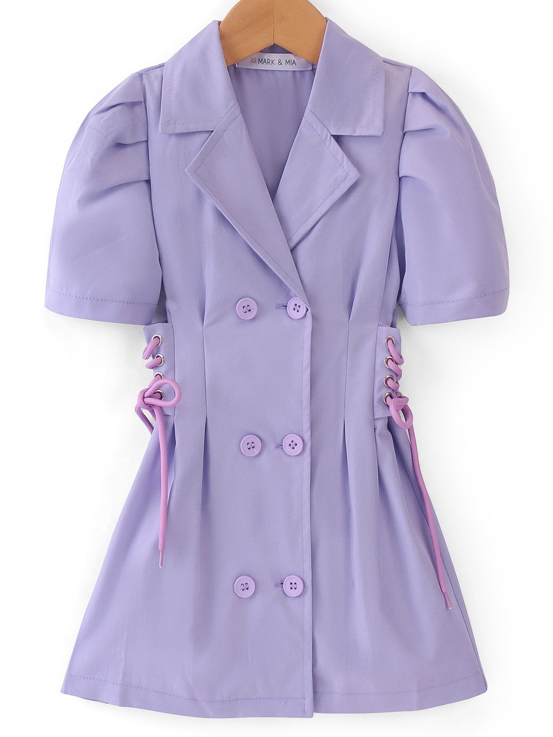 

Mark & Mia Girls Shirt Collar Cotton Peplum Above Knee Dress, Purple