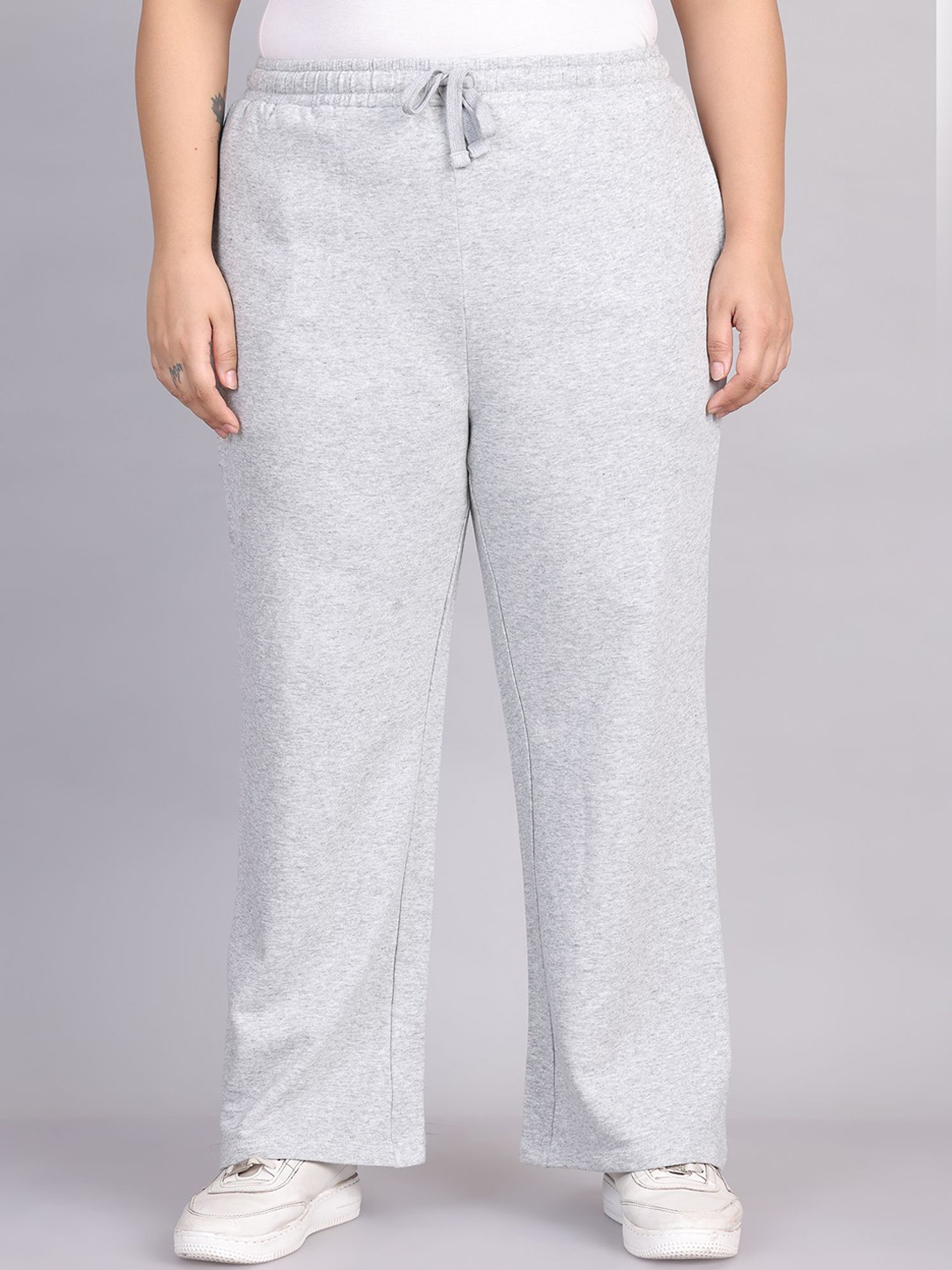 

Rute Women Pure Cotton Mid-Rise Casual Track Pants, Grey