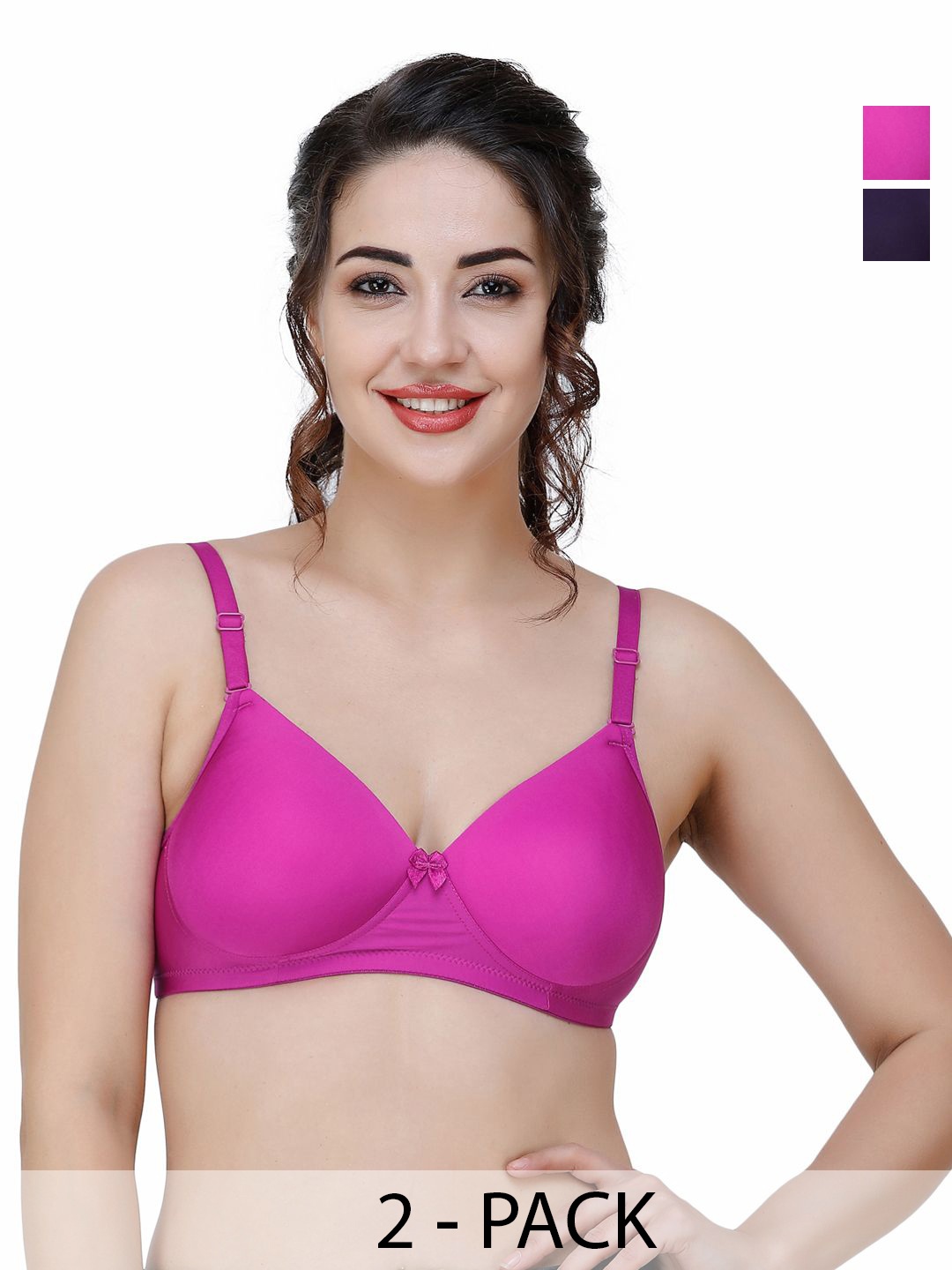 

College Girl Pack Of 2 Full Coverage Lightly Padded T-shirt Bra, Purple