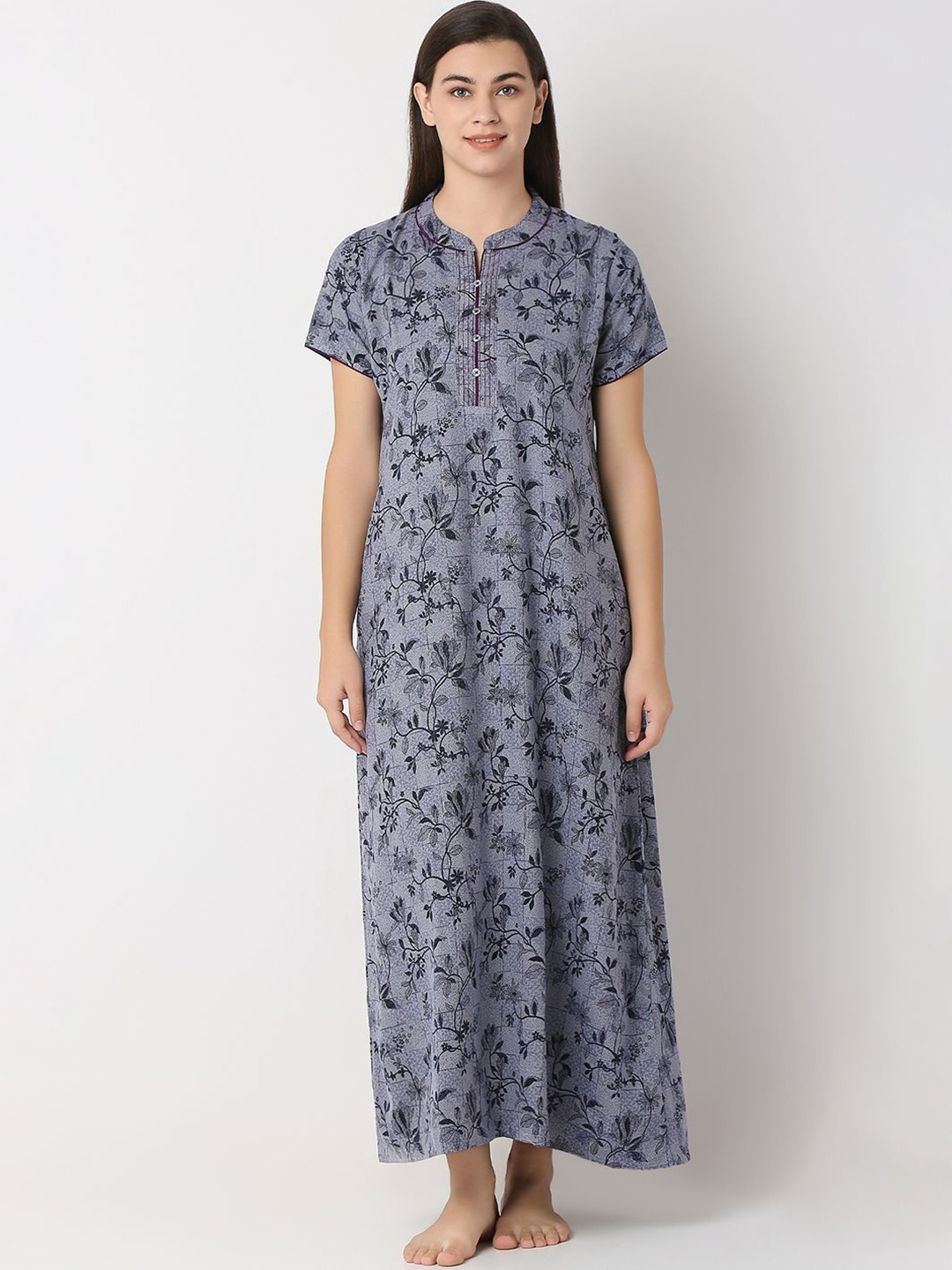 

Juliet Women Floral Printed Maxi Nightdress, Blue