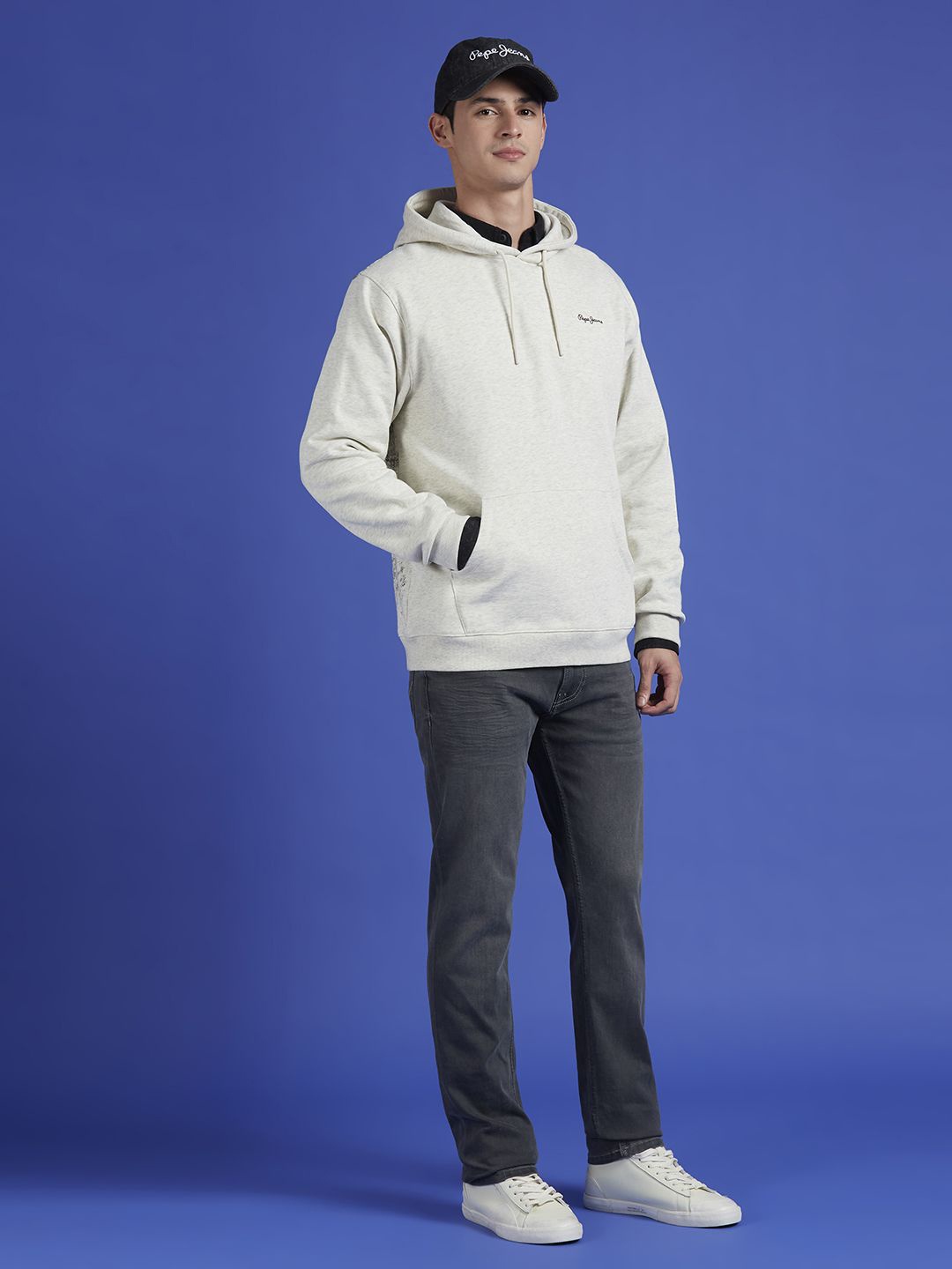 

Pepe Jeans Men Printed Hooded Sweatshirt, White