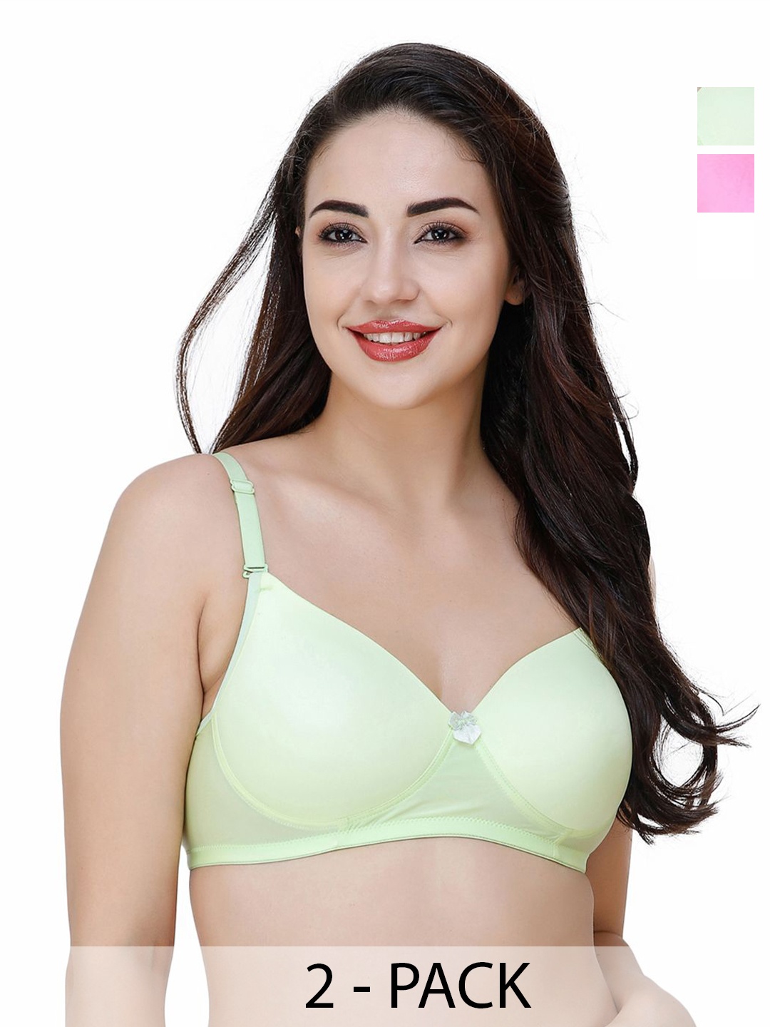 

College Girl -Women Full Coverage Lightly Padded All Day Comfort T-shirt Bra, Green