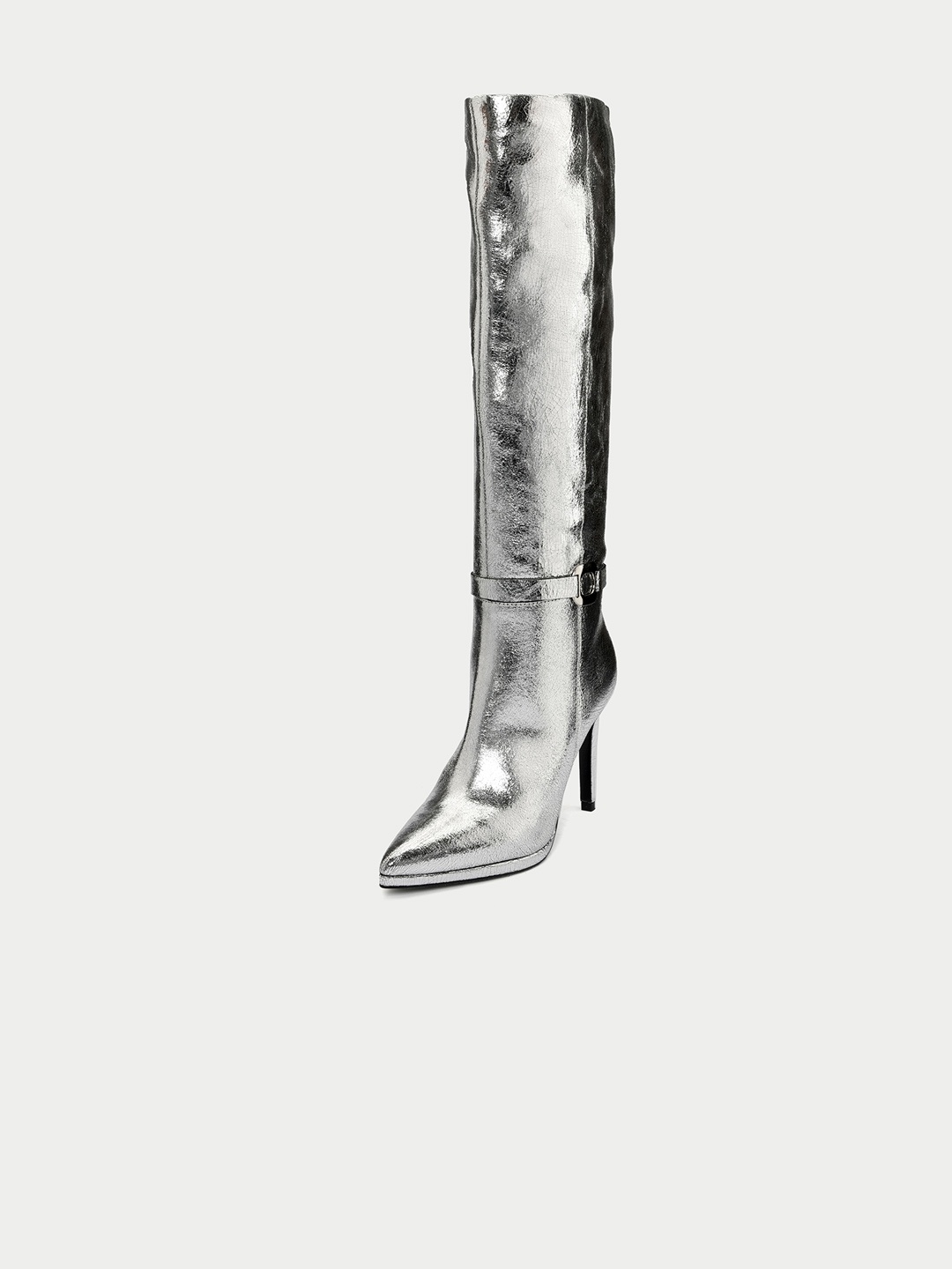 

Oroh Women Casual Stiletto-Heeled Regular Boots, Silver