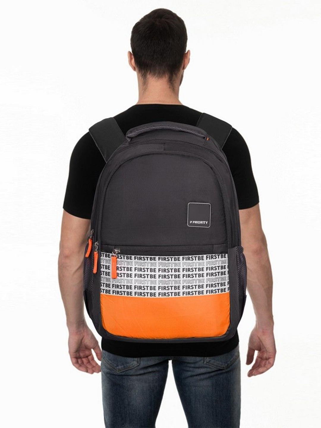 

Priority Unisex Typography Printed College Backpack, Black
