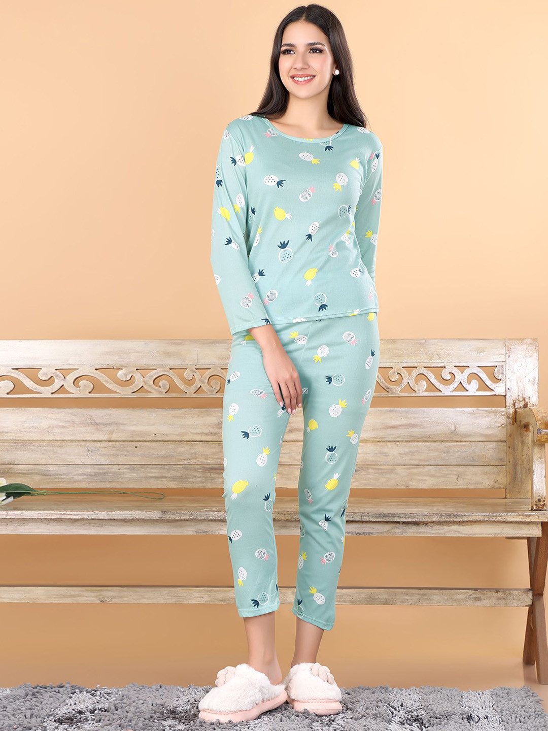

ANSEE by Addery Women Printed Night suit, Blue