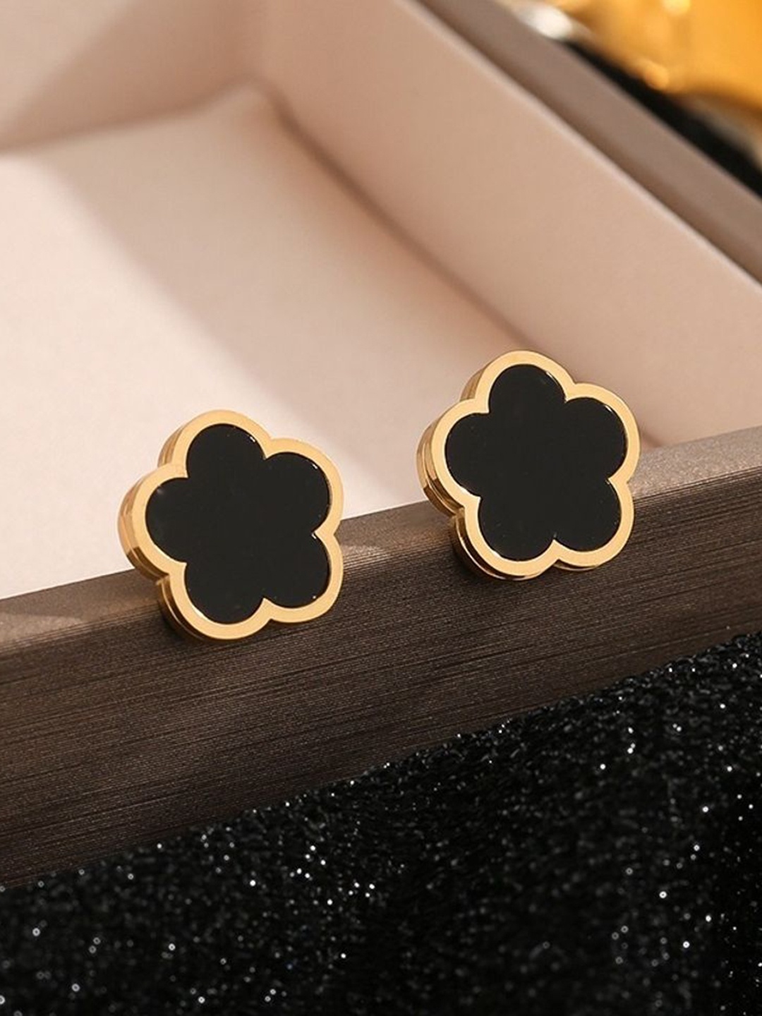 

MYKI Gold-Plated Stainless Steel Contemporary Studs Earrings