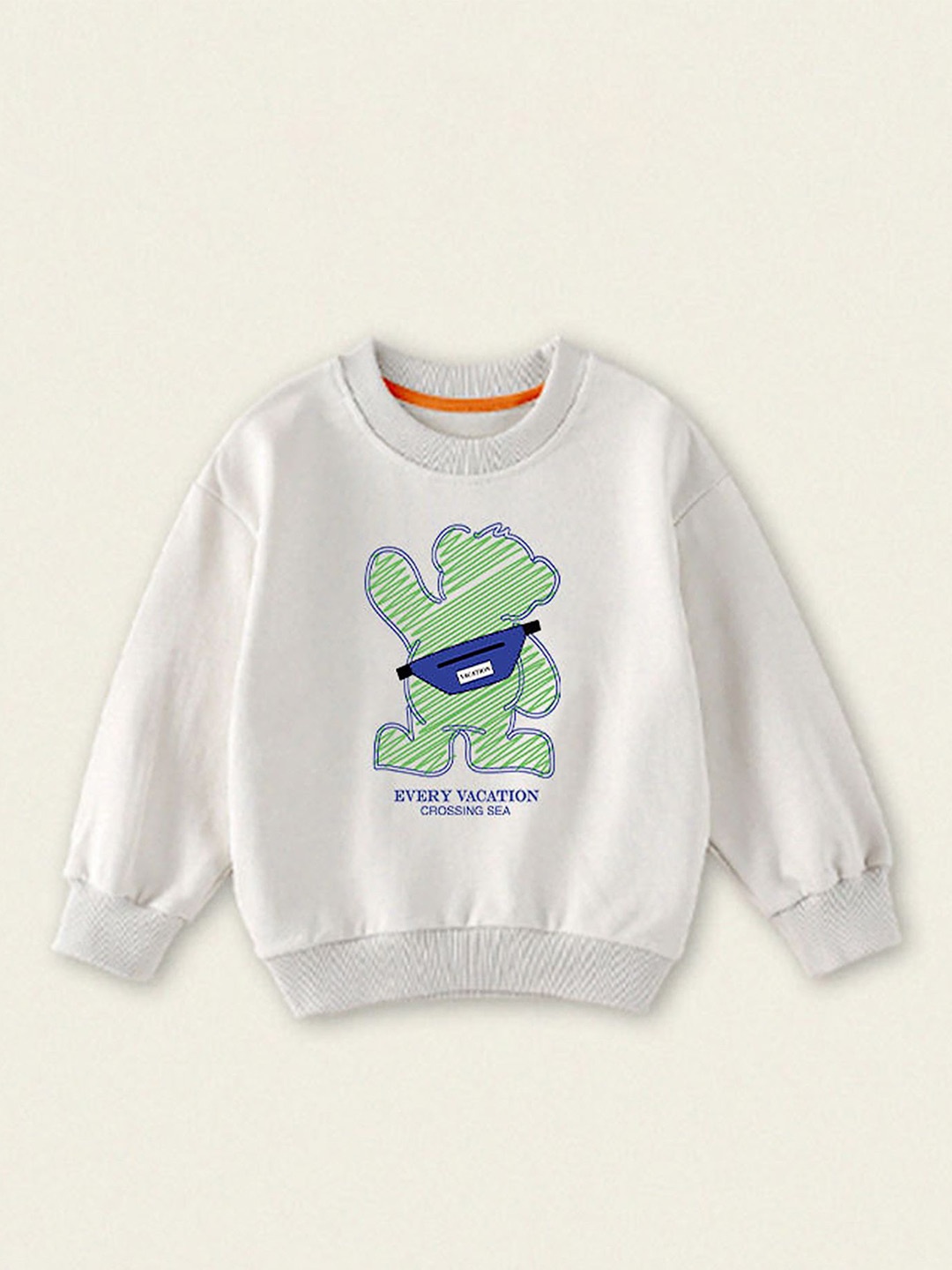 

LULU & SKY Girls Graphic Printed Round Neck Sweatshirt, White