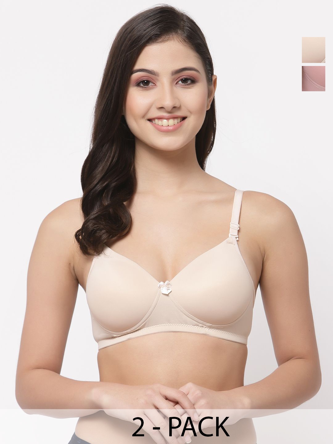 

College Girl- Women Bra Full Coverage Lightly All Day Comfort T-shirt Padded, Beige