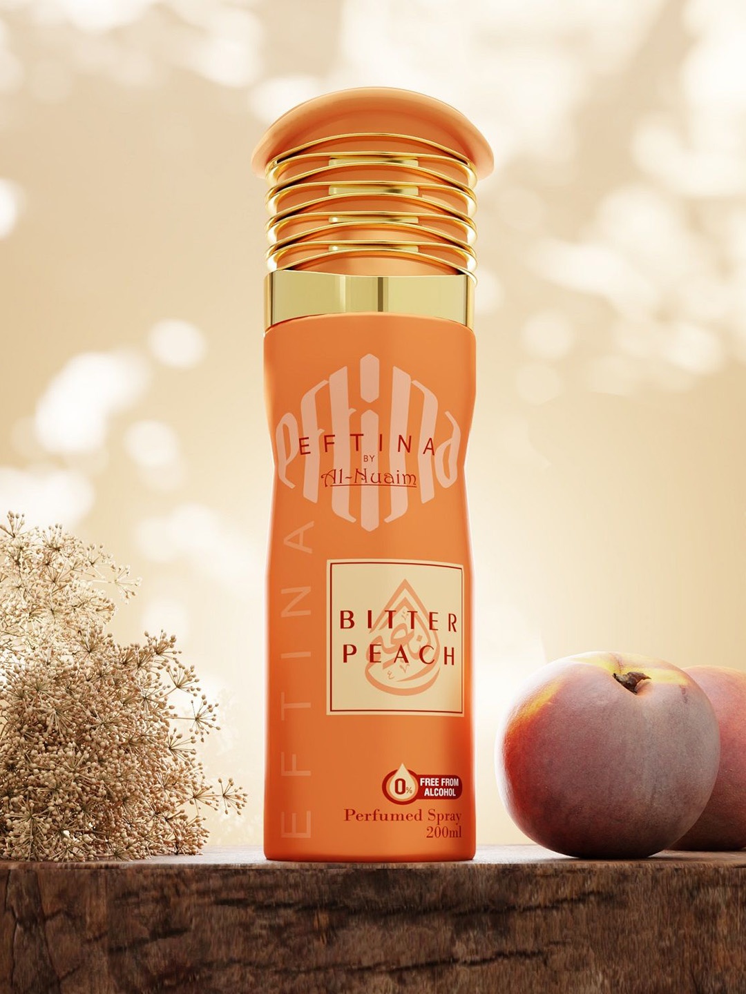 

Al-Nuaim Bitter Peach Alcohol-Free Long Lasting Deodorant - 200 ml, Orange