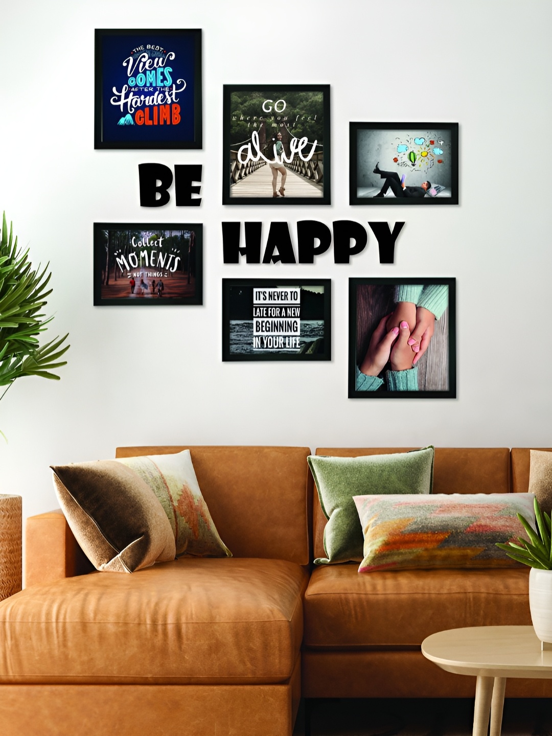

Aura Black & White 6 Pieces MDF Wall Photo Frames