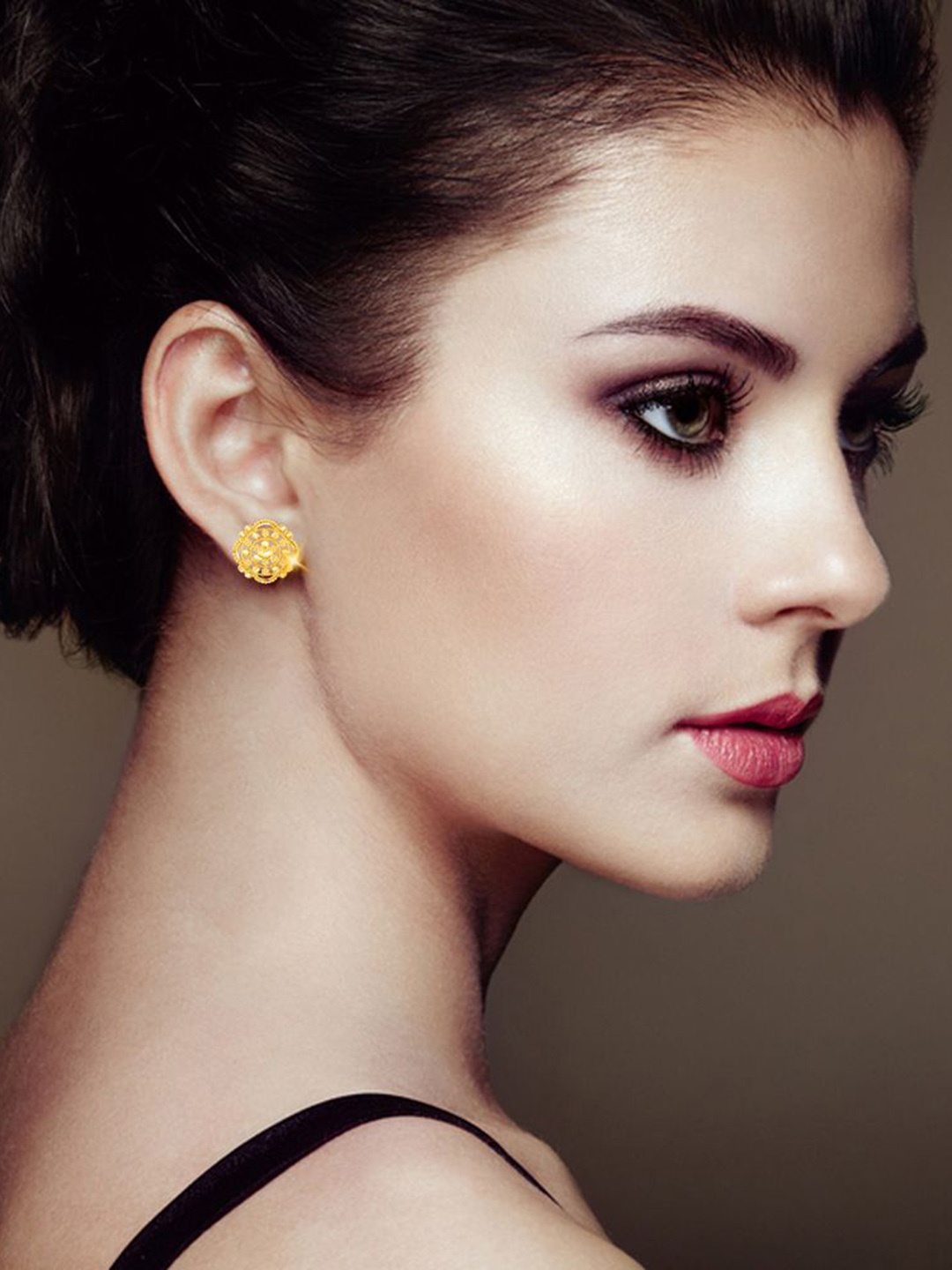 

DIVASTRI Set Of 4 Gold-Plated Circular Studs Earrings