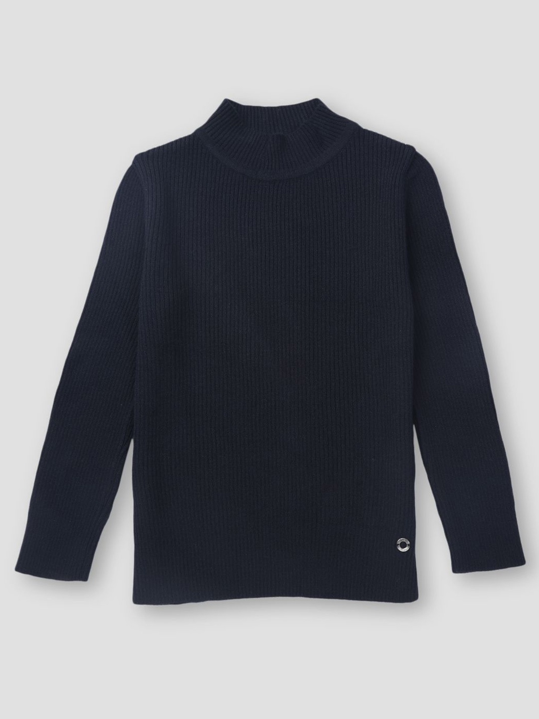 

Gini and Jony Girls Acrylic Solid Turtle Neck Pullover Long Sleeves Sweaters, Navy blue