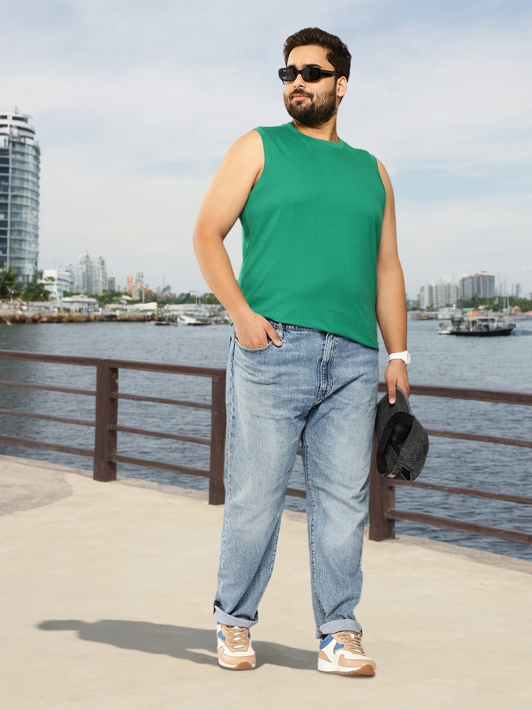 

Sztori Plus Size Pure Cotton T-shirt, Green