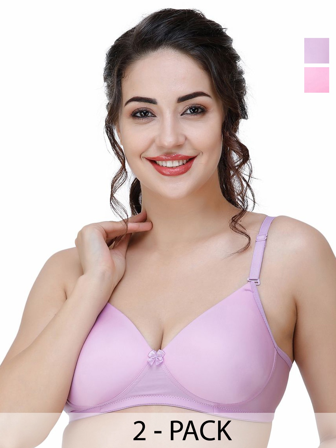 

College Girl Pack Of 2 Medium Coverage Lightly Padded T-shirt Bra, Mauve