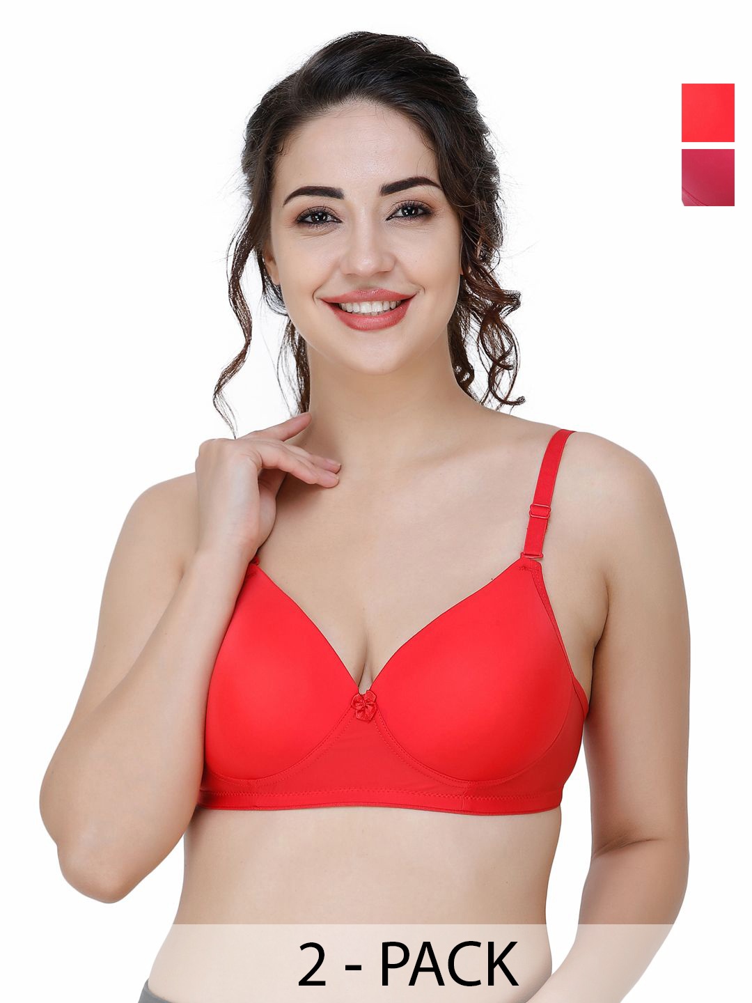 

College Girl Pack Of 2 Full Coverage Lightly Padded T-shirt Bra, Pink