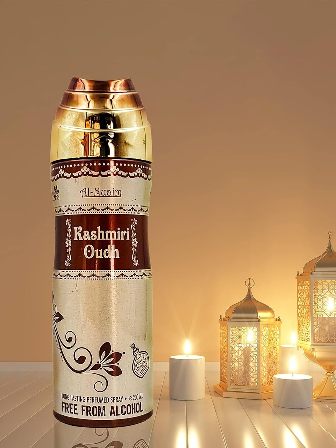 

Al-Nuaim Men Kashmiri Oudh Alcohol Free Long Lasting Deodorant - 200 ml, Beige