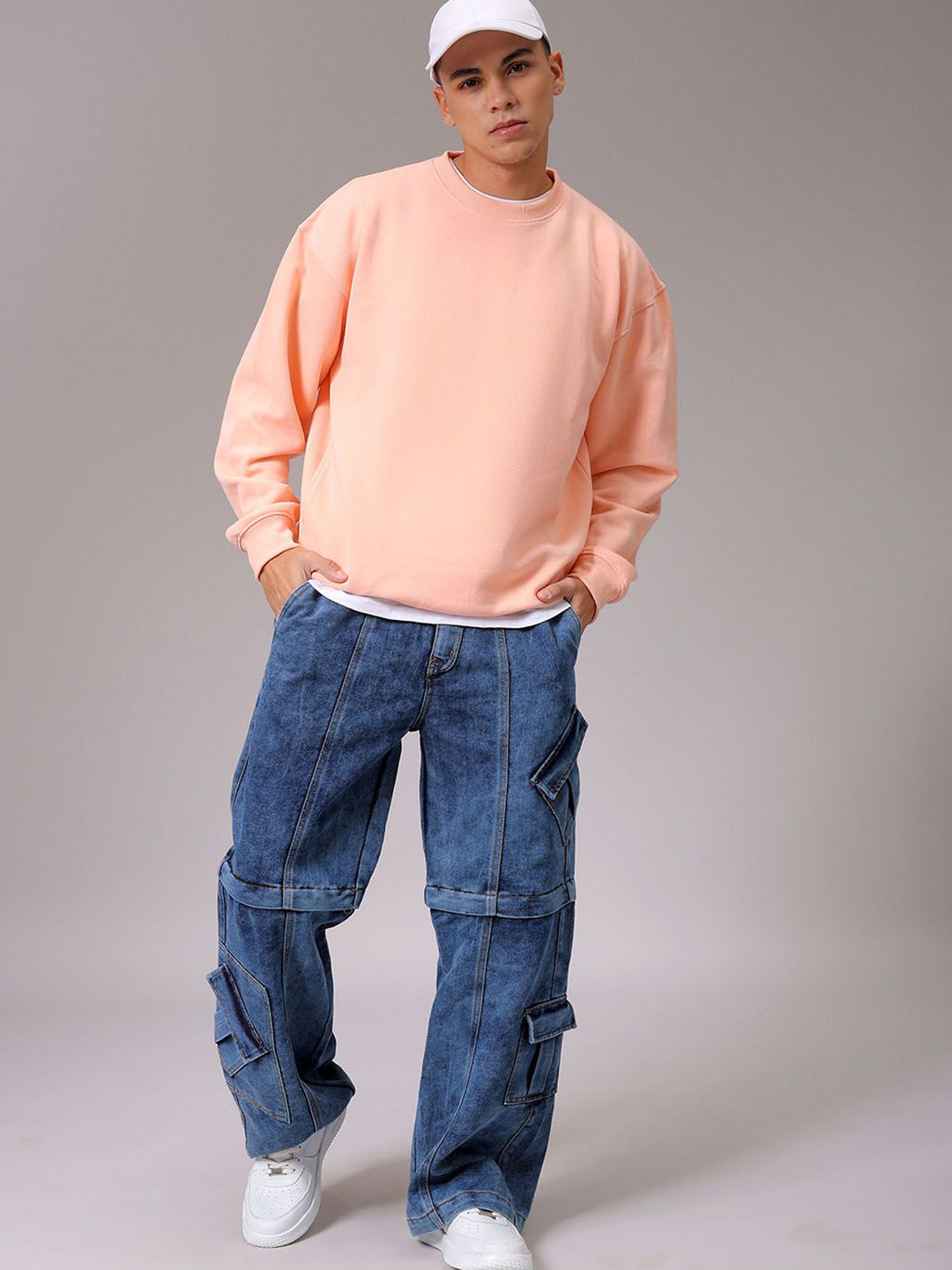 

The Indian Garage Co Men Long Sleeves Round Neck Sweatshirt, Peach