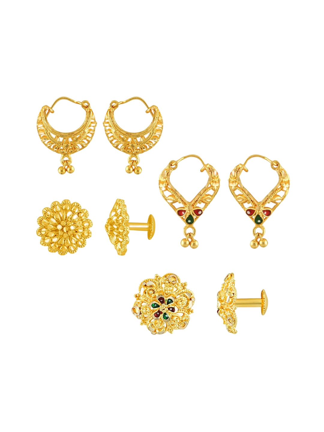 

DIVASTRI Circular Studs Earrings, Gold