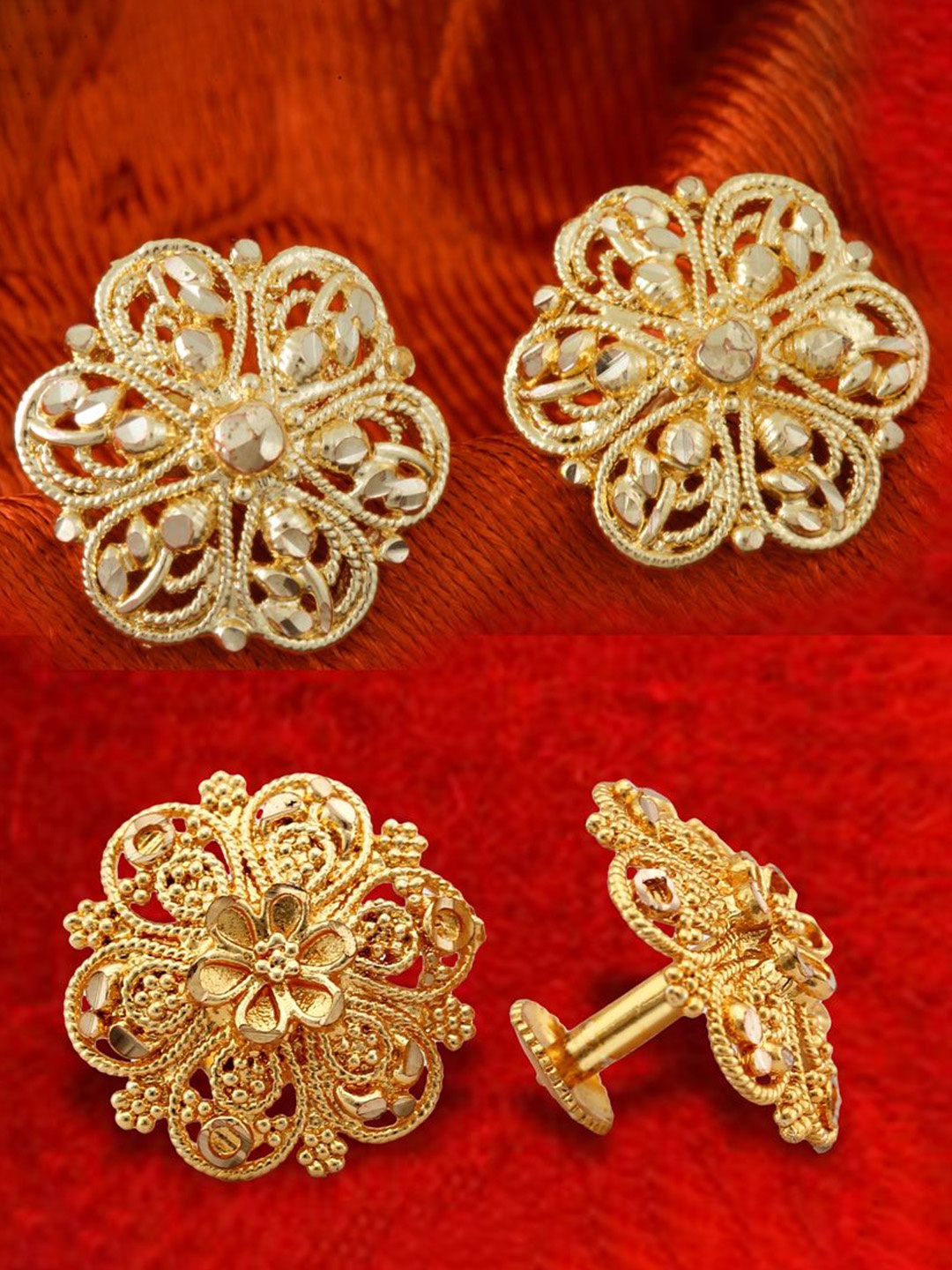 

DIVASTRI Set Of 2 Gold Plated Classic Studs