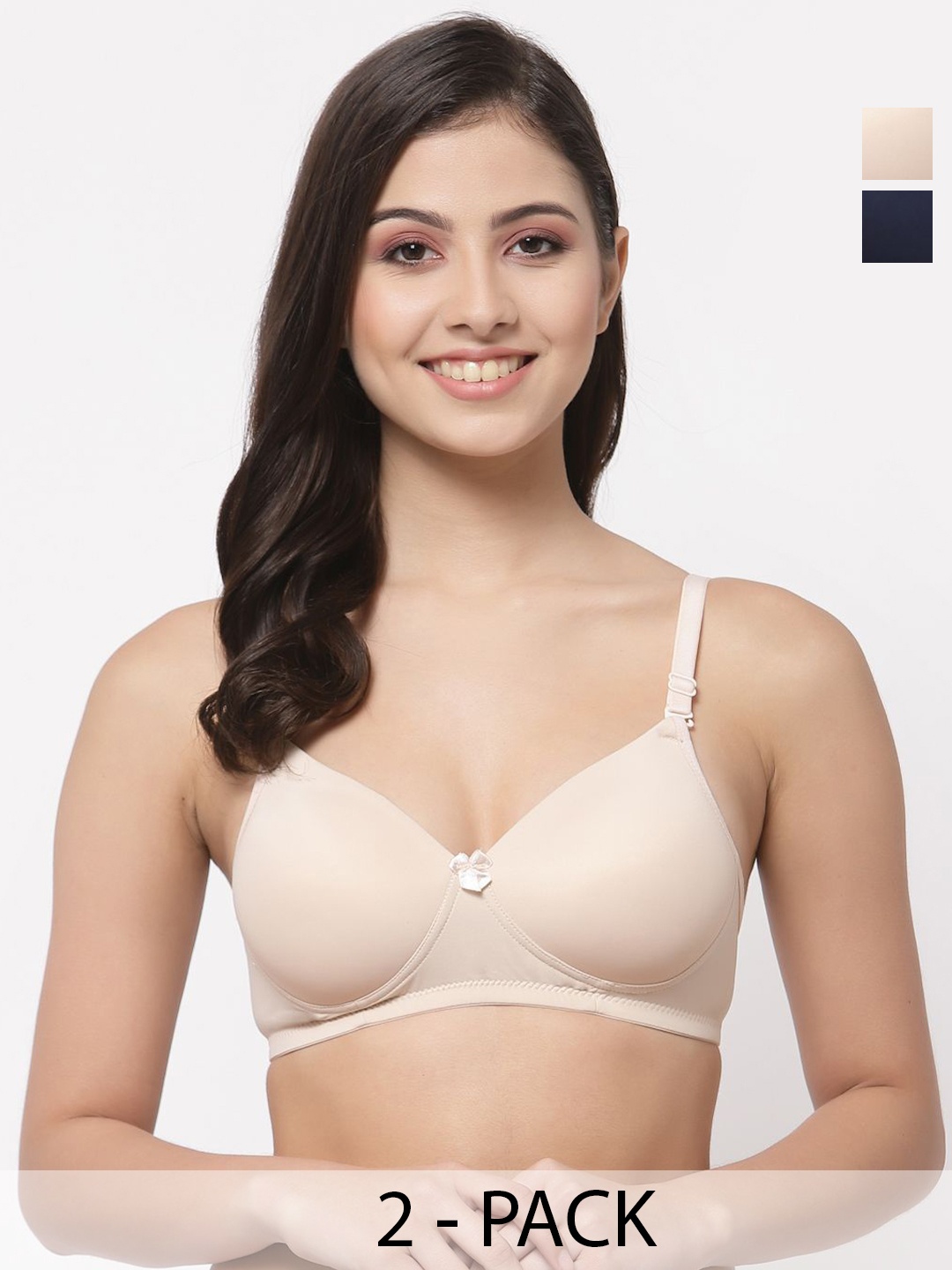 

College Girl Pack Of 2 Full Coverage Lightly Padded T-shirt Bra, Beige