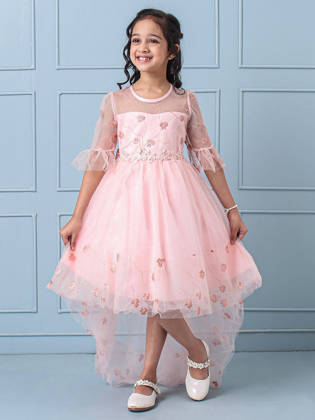 

Mark & Mia Girls Embroidered High Low A-Line Dress, Peach