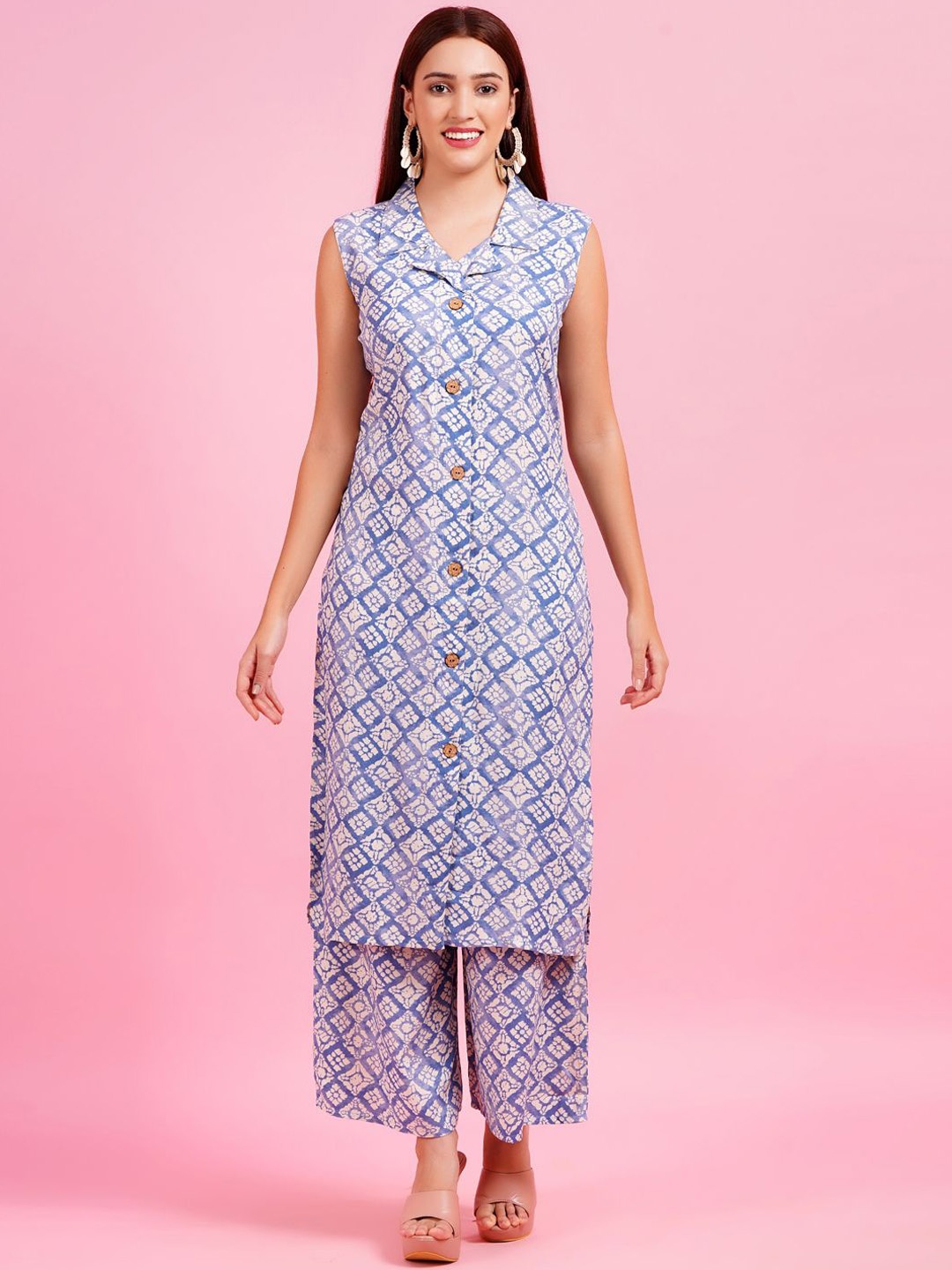 

HIGHLIGHT FASHION EXPORT Printed Tunic & Trouser Co-Ords, Blue