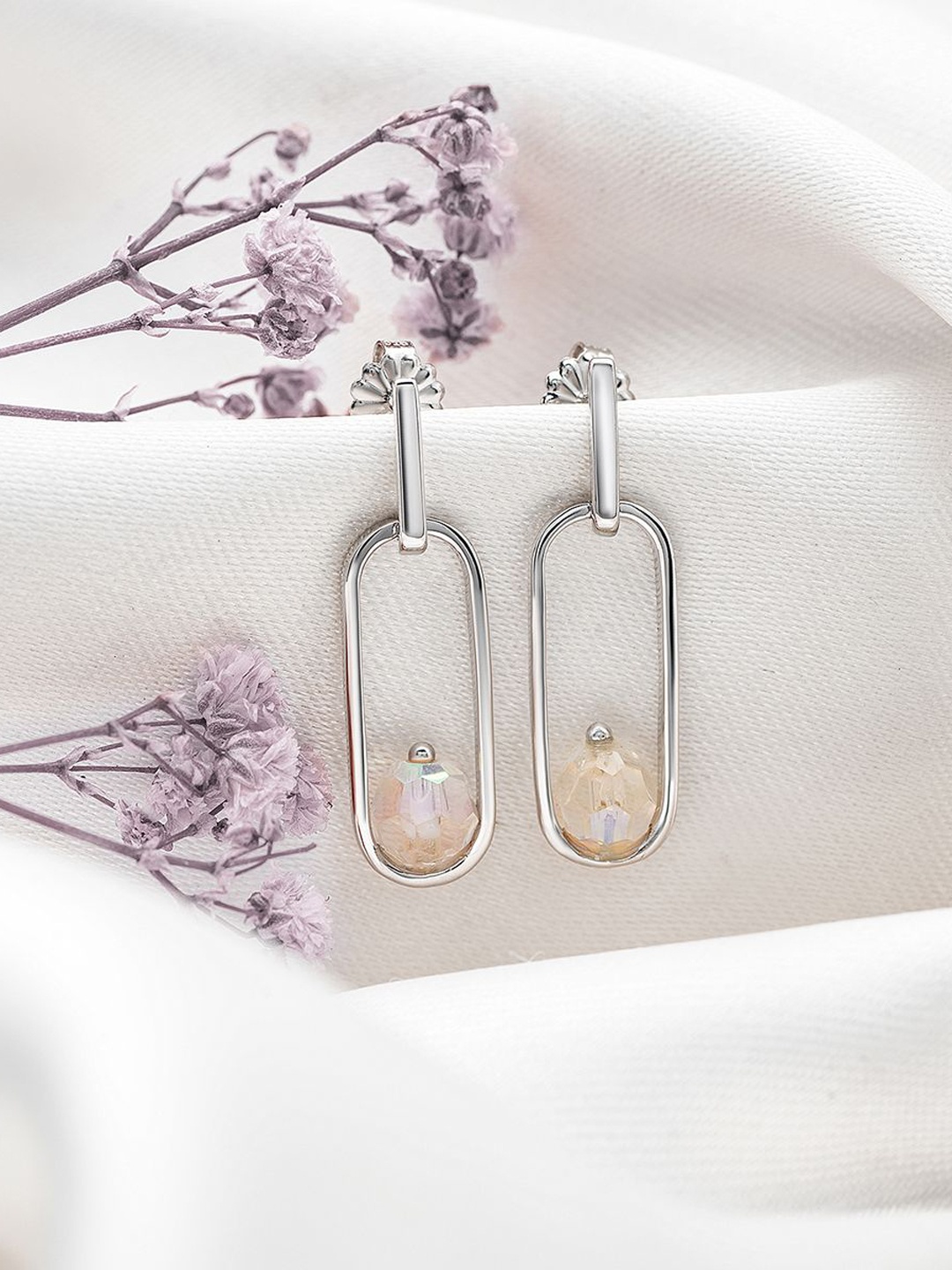 

SILBERRY Silver-Plated Silberry Sterling Silver Cubic Zirconia Halo Drop Earrings