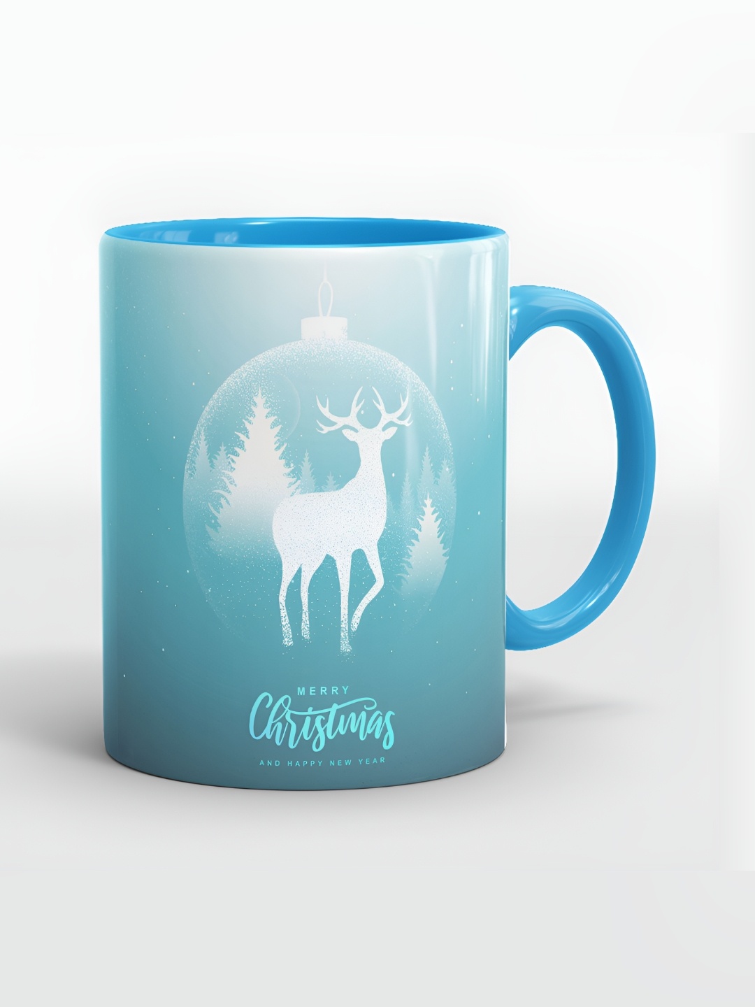 

SUBLIKRAFT Blue & White Printed Ceramic Glossy Mug 330 ml