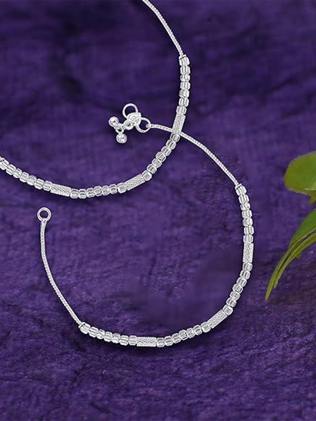 

Heer Collection Set Of 4 Silver-Plated Anklets