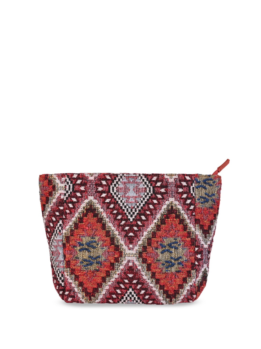 

INDIVIDUAL DESIGN Women Ethnic Motifs Printed Structured Cotton Handheld Bag, Maroon