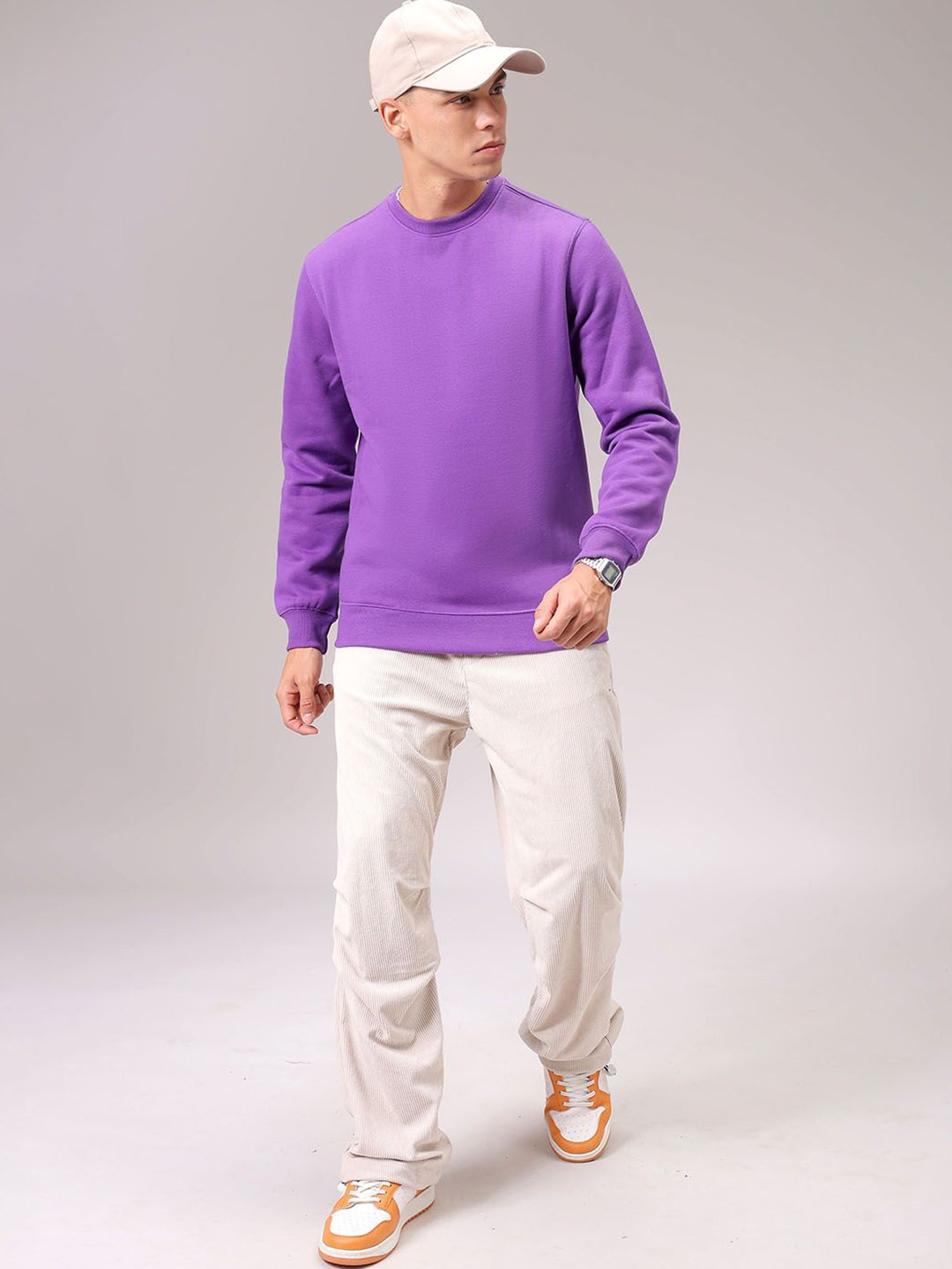 

The Indian Garage Co Men Purple Round Neck Long Sleeves Pullover Sweatshirt
