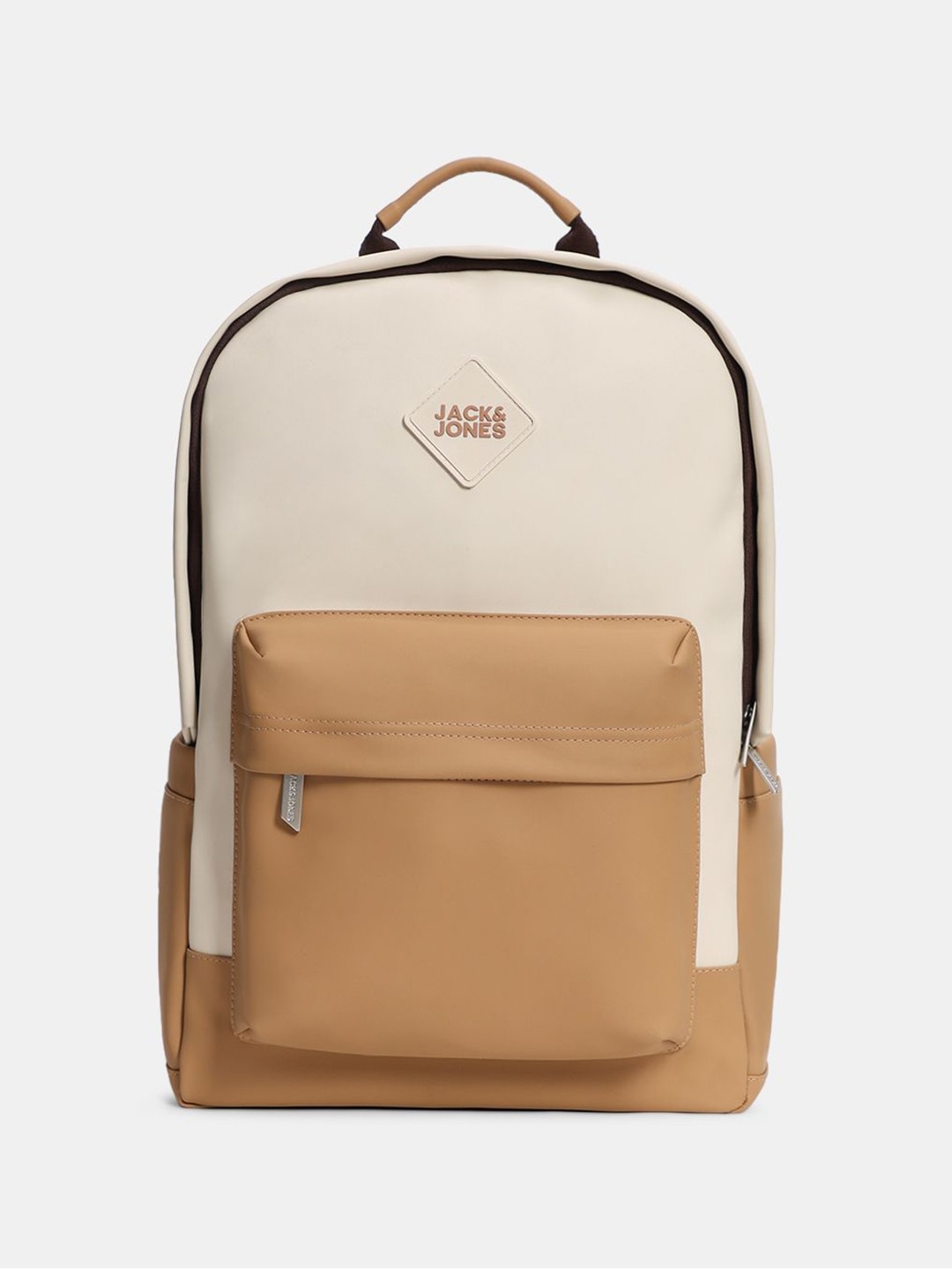 

Jack & Jones Men Colourblocked Backpack, Beige