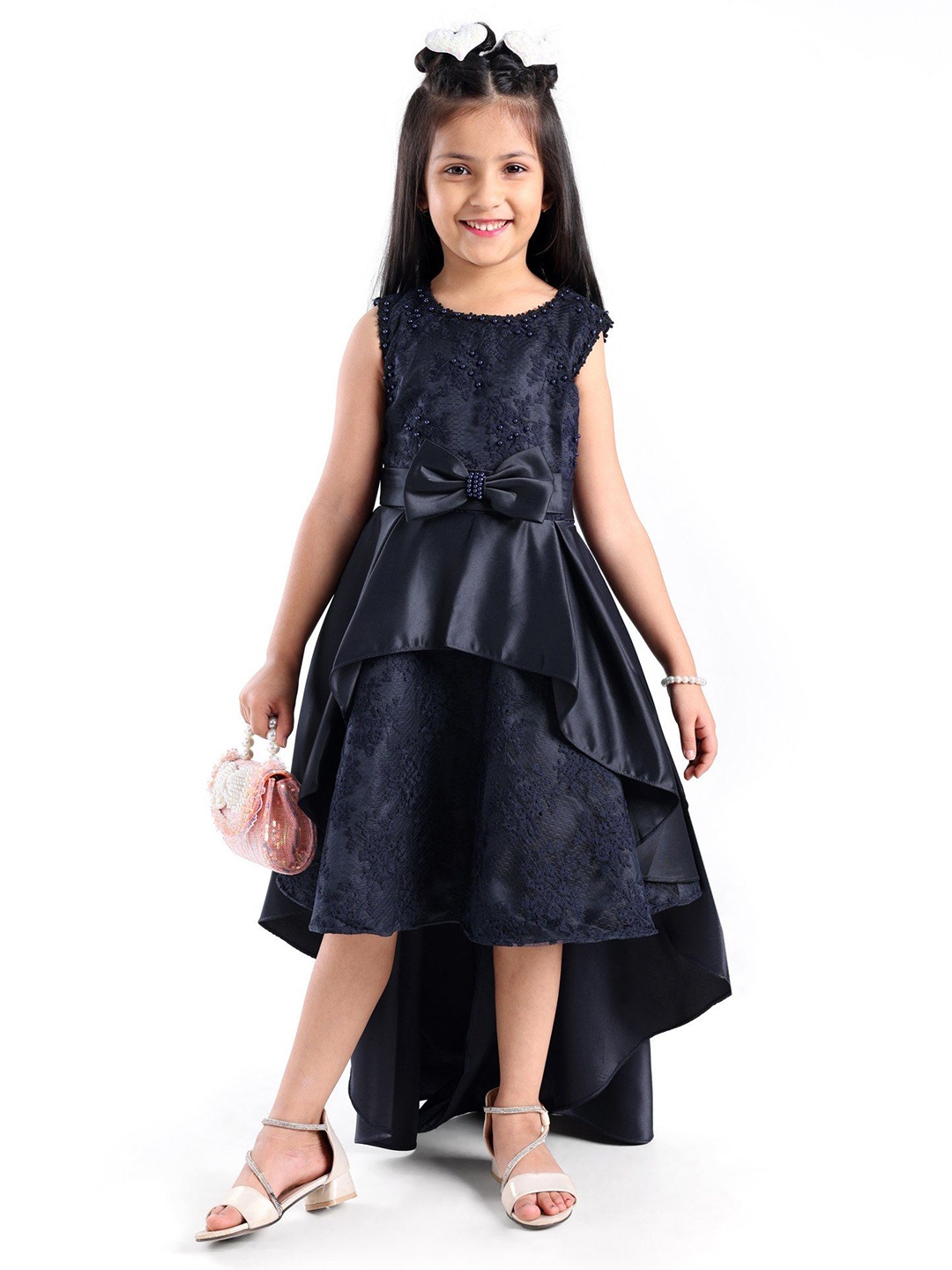 

Mark & Mia Girls Bow Detail Fit & Flare Dress, Black