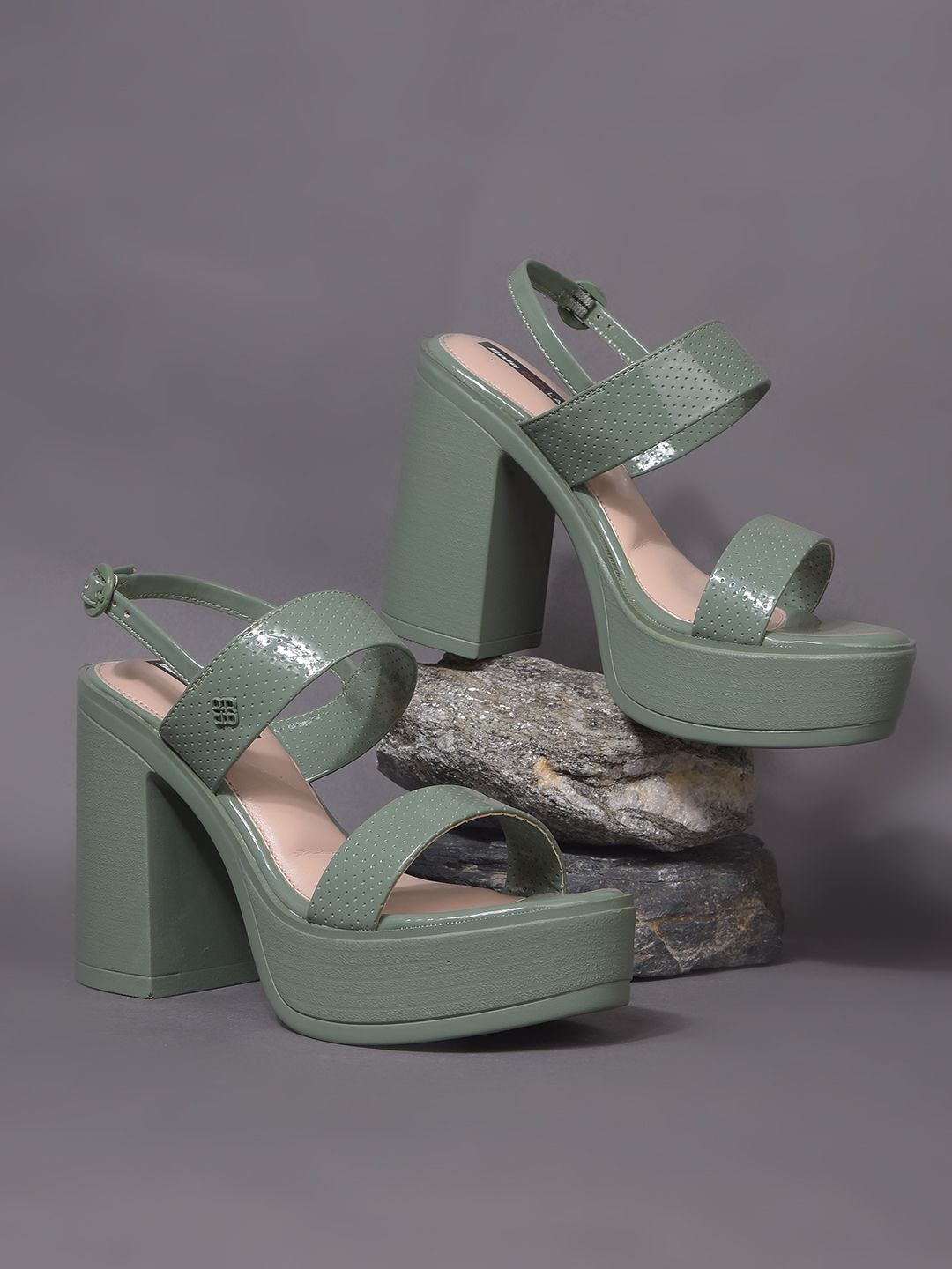 

Bata Backstrap Block Sandals, Green