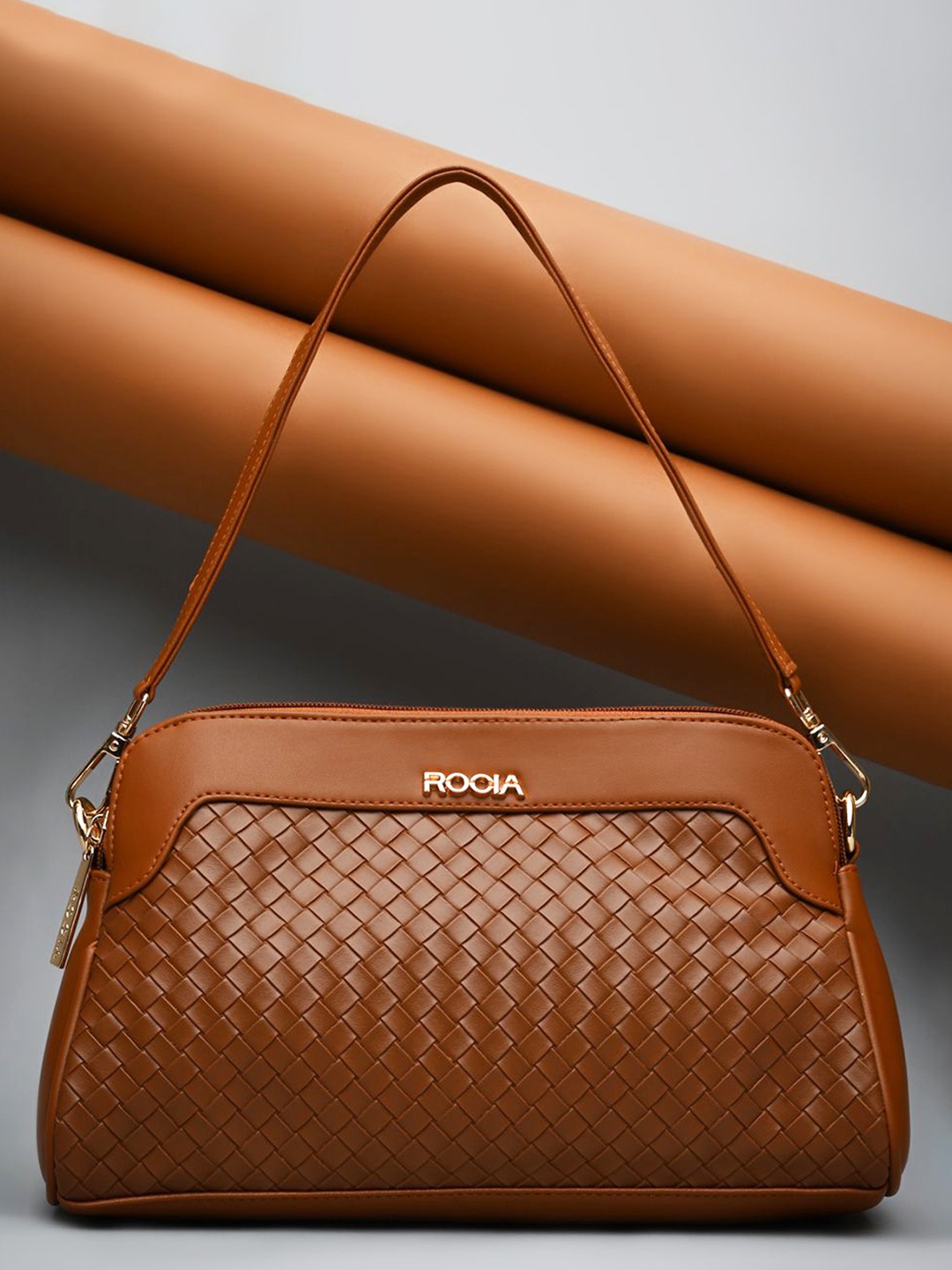 

Rocia Women Textured Solid Structured Shoulder Bags, Brown