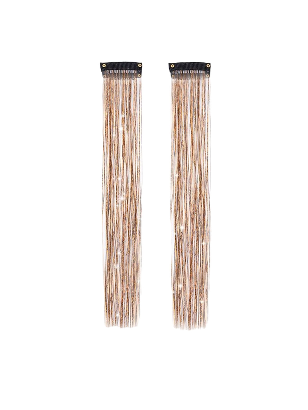 

D-Divine Set Of 2 Clip-In Straight Coloured Tinsel Hair Extensions - Champagne 20 Inches