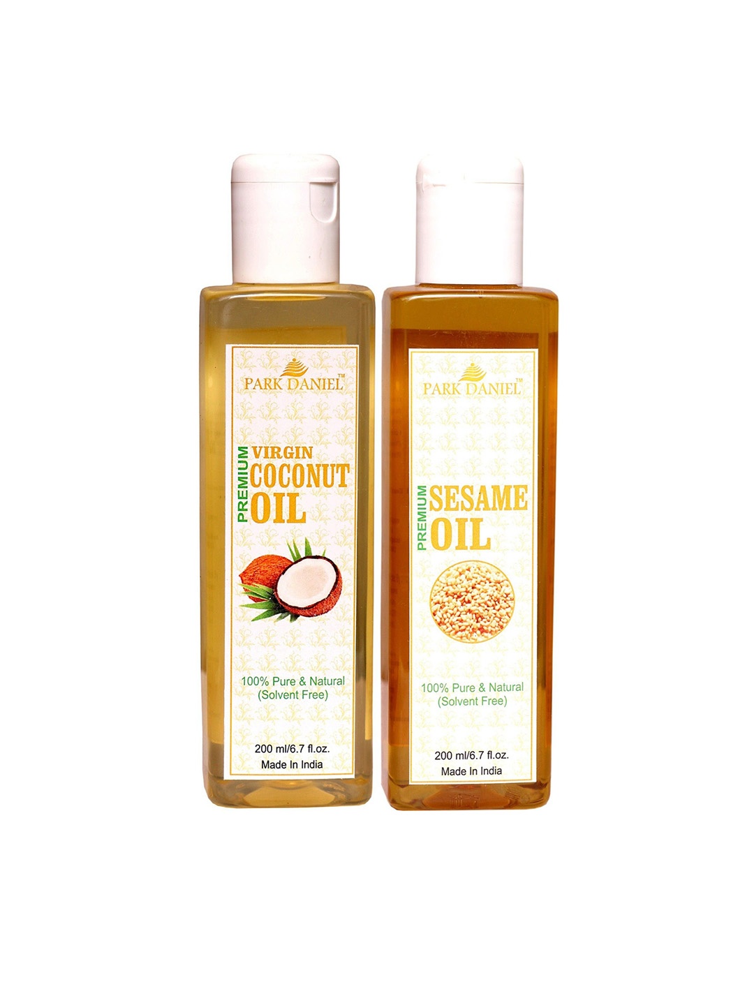 

Park Daniel Set Of Pure Natural Virgin Coconut & Sesame Oils - 200ml Each, Brown