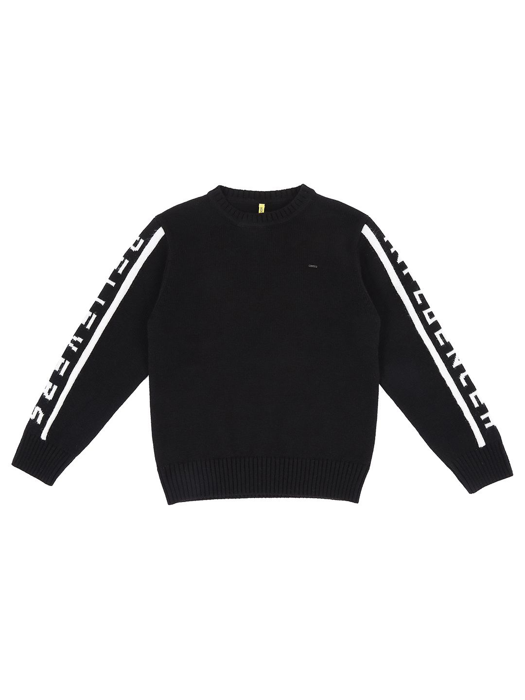 

Gini and Jony Boys Typography Printed Pullover Sweater, Black