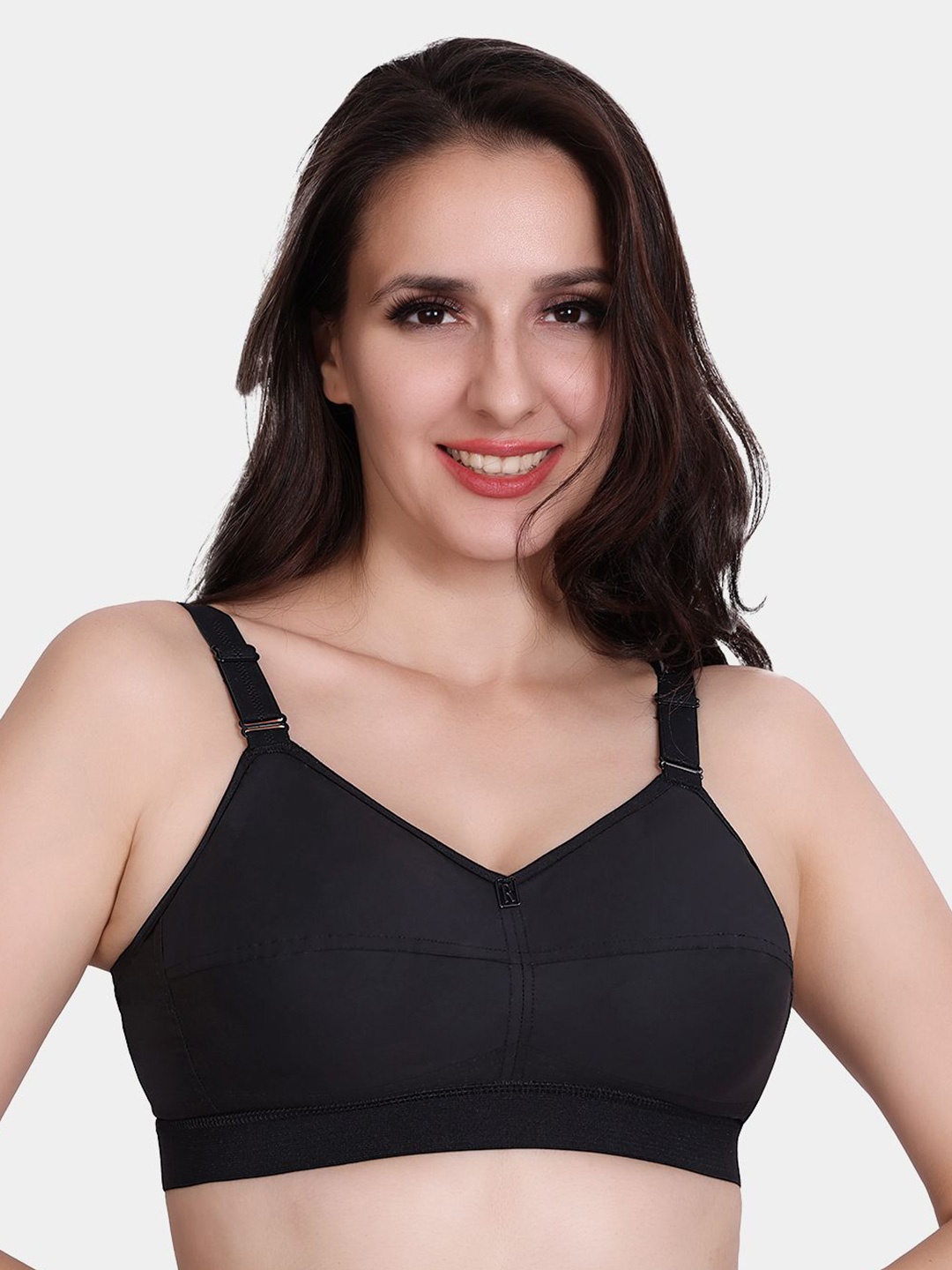 

Trylo CottonFit Women Pure Cotton Non-Padded Non-Wired Full Coverage Bra, Black