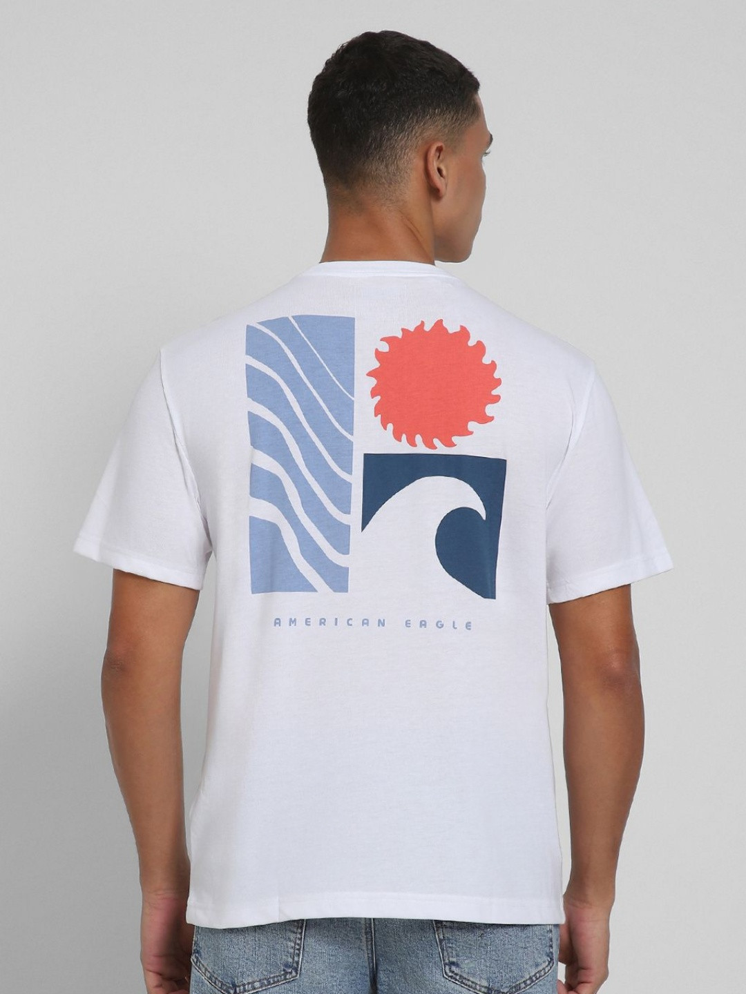 

AMERICAN EAGLE OUTFITTERS Men Graphic Printed Round Neck T-shirt, White