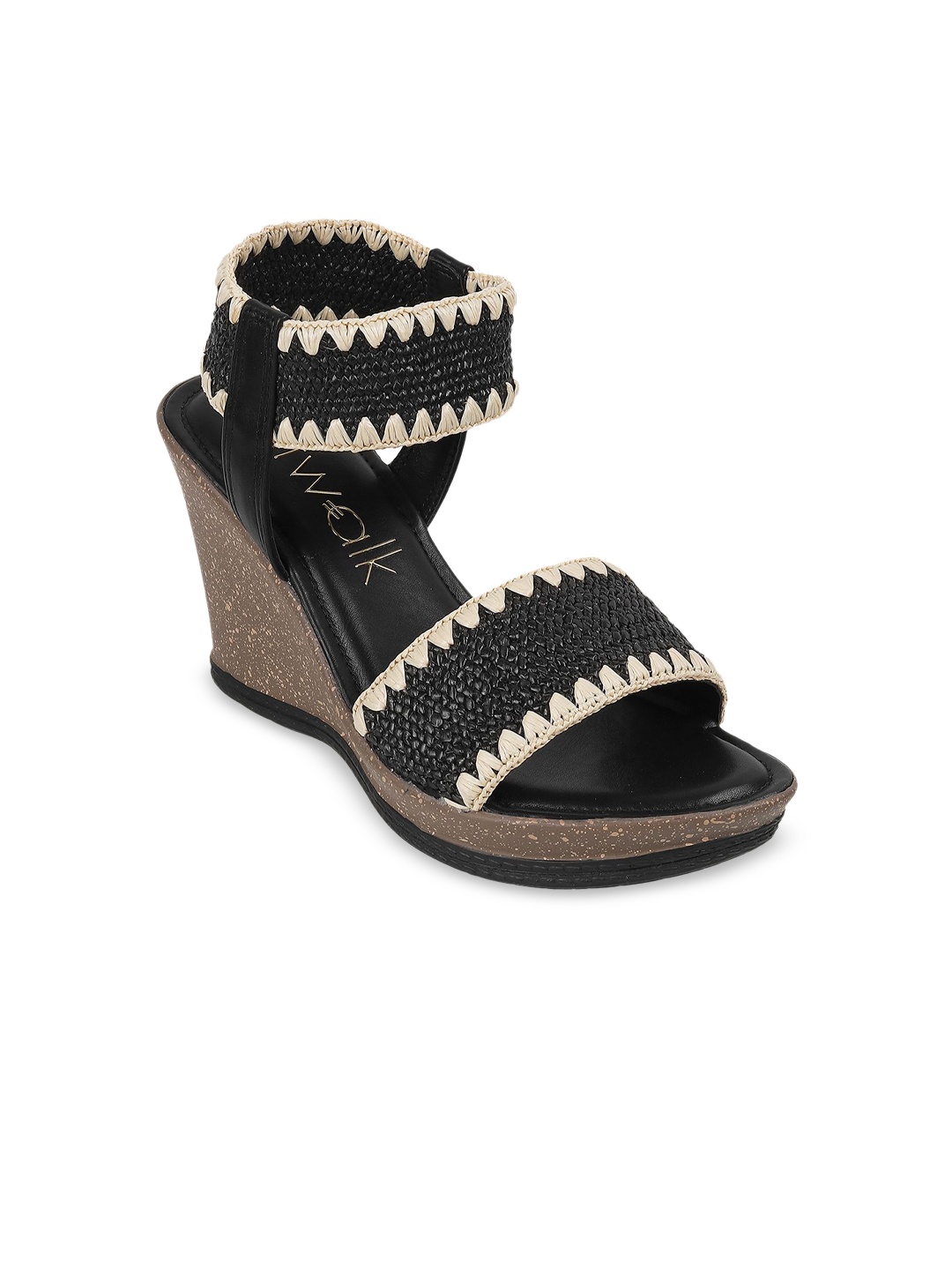 

Catwalk Women Woven Design Wedge Sandals, Black